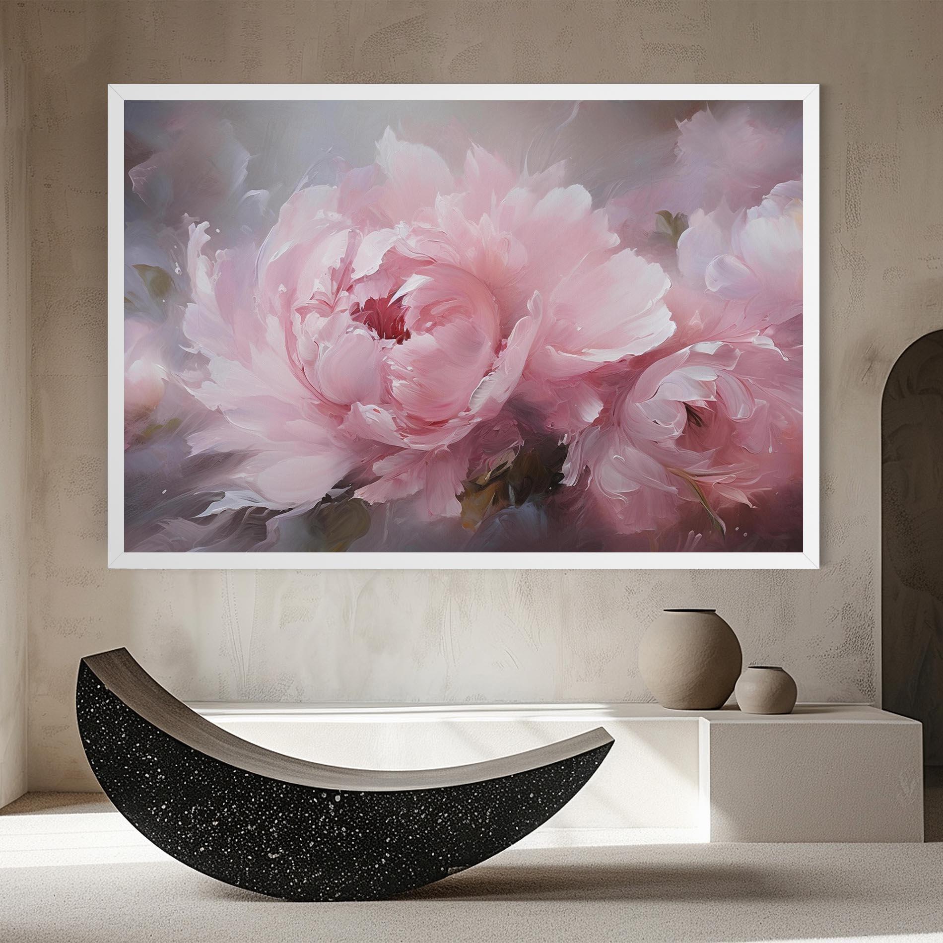 Leinwandbild Dreamy Painting Peony mockup 8