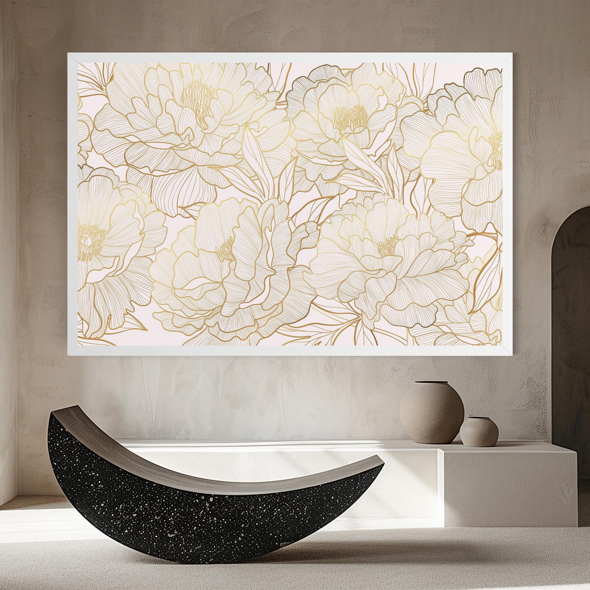 Leinwandbild Golden Peony mockup 8
