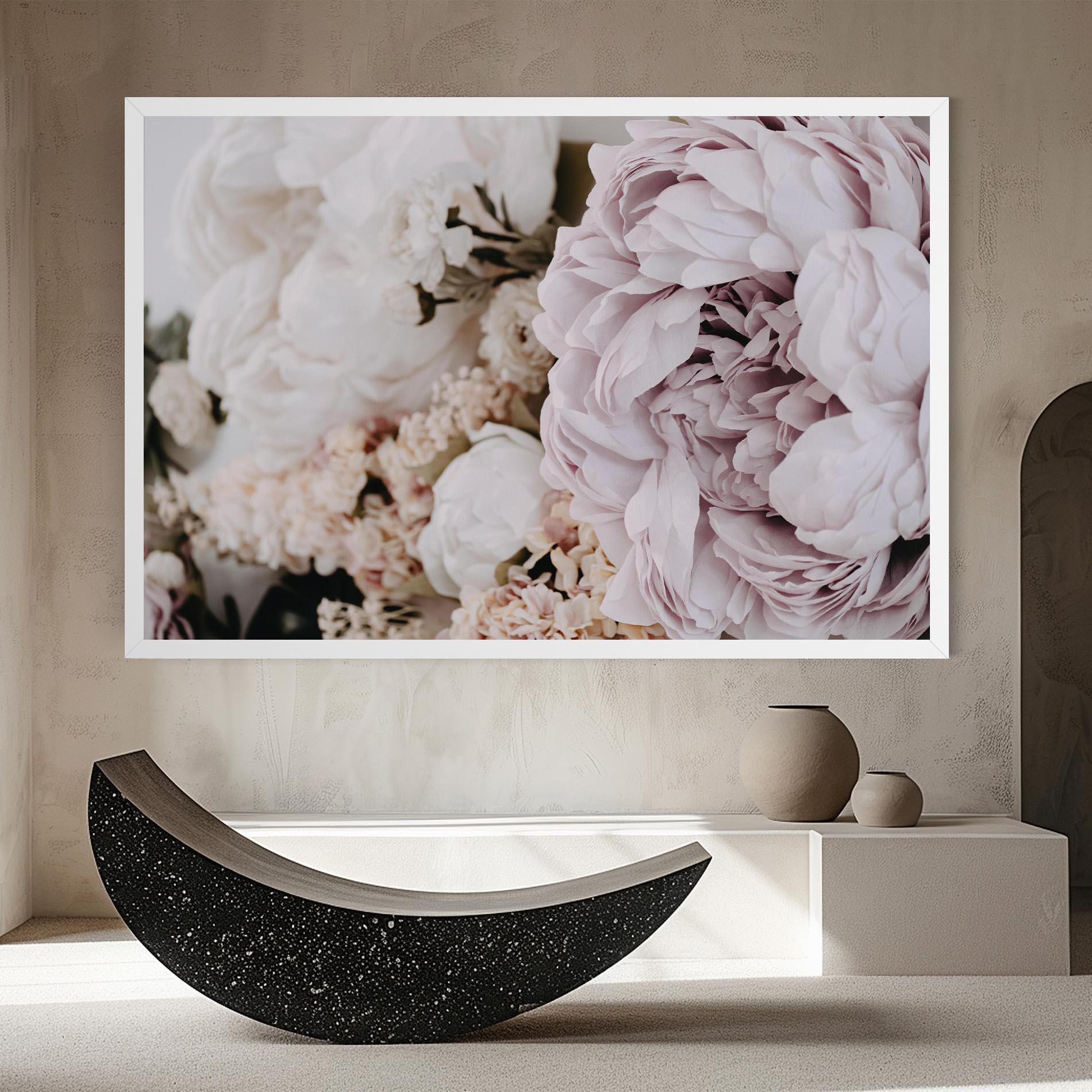 Leinwandbild Grey Peony Bouquet mockup 8