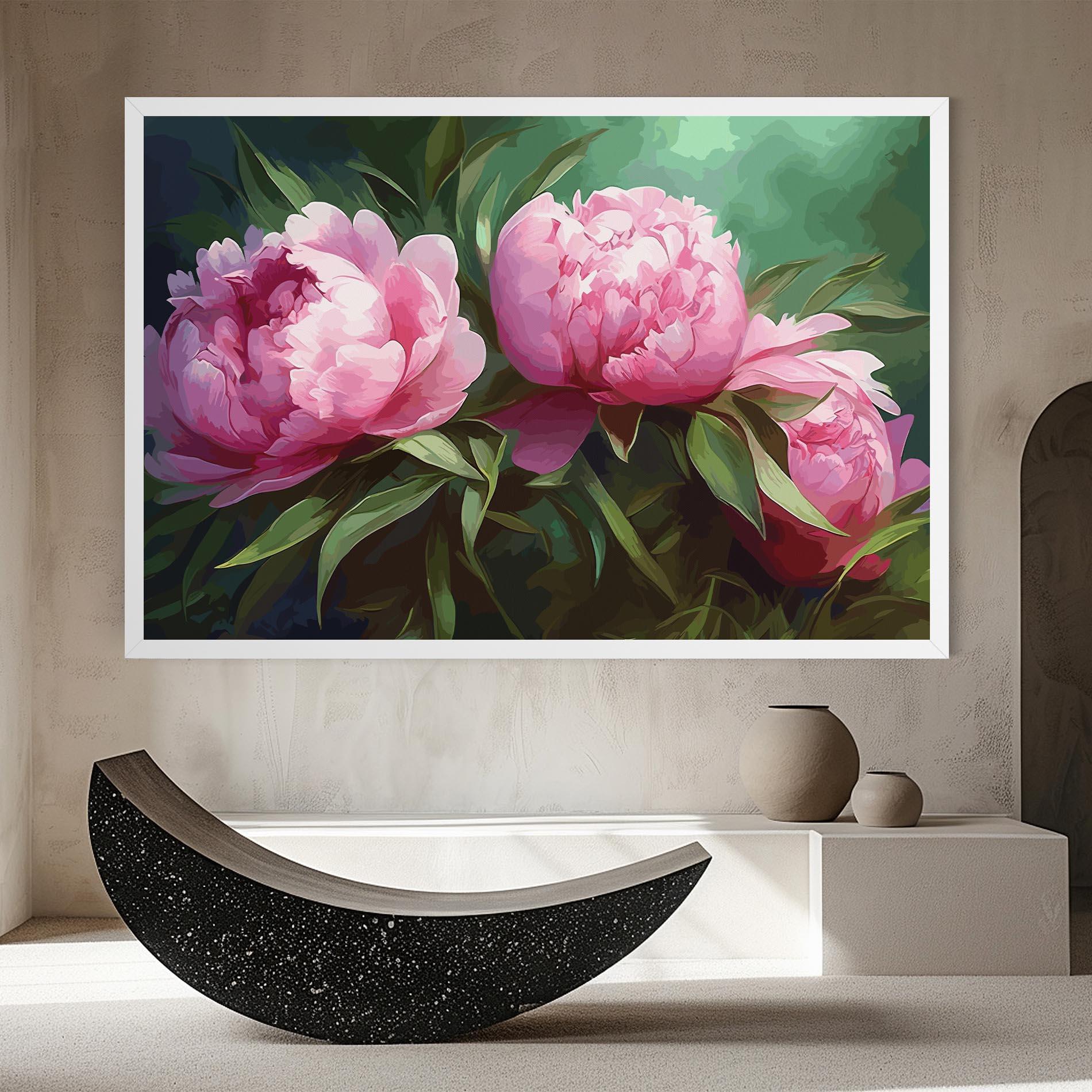 Leinwandbild Peonies Art mockup 8