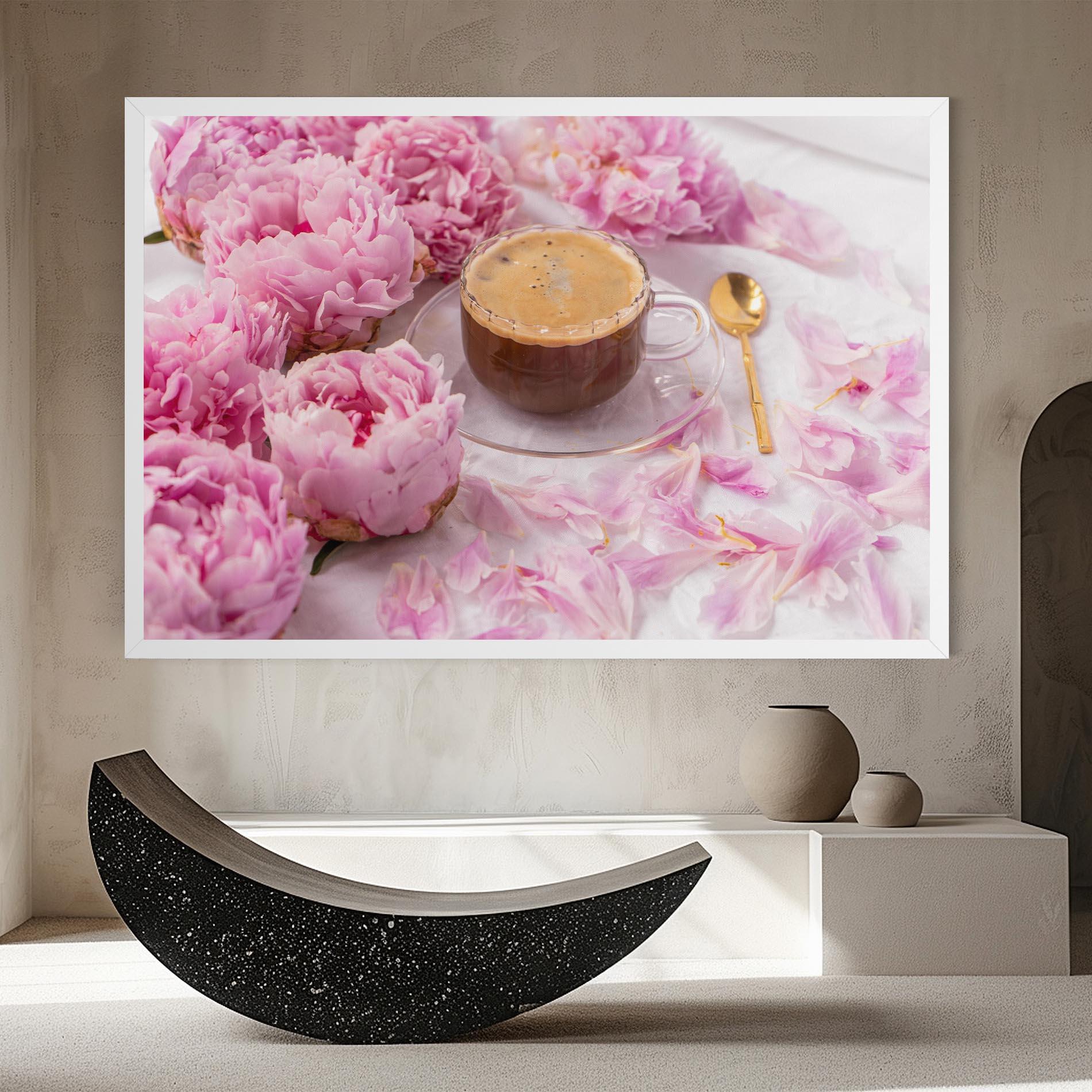 Leinwandbild Peony And Coffee mockup 8