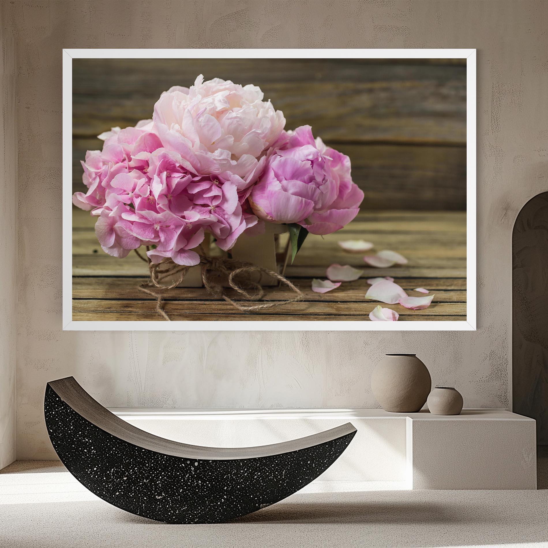 Leinwandbild Peony On Table mockup 8