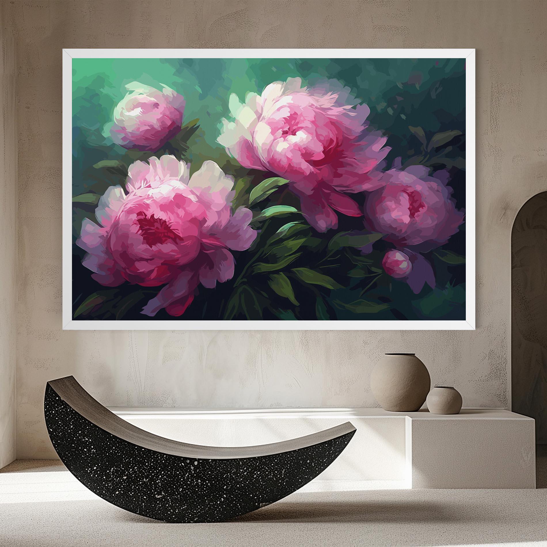 Leinwandbild Pretty Peony Paint mockup 8