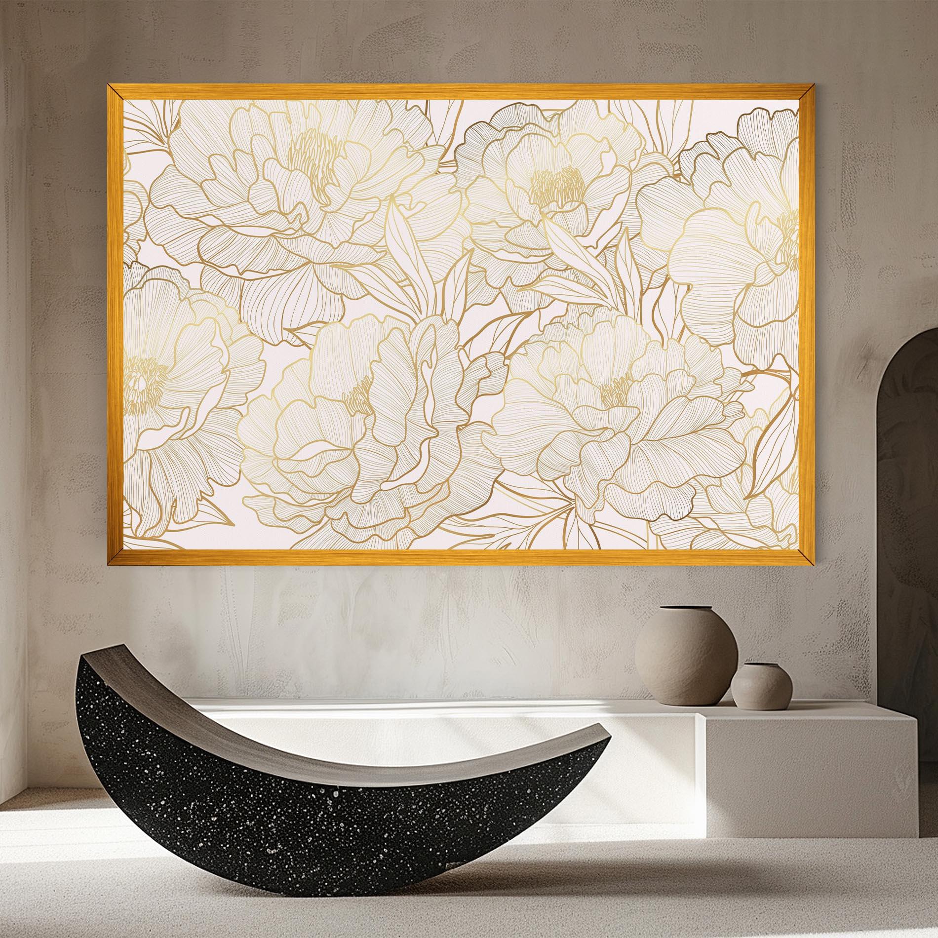 Leinwandbild Golden Peony mockup 8