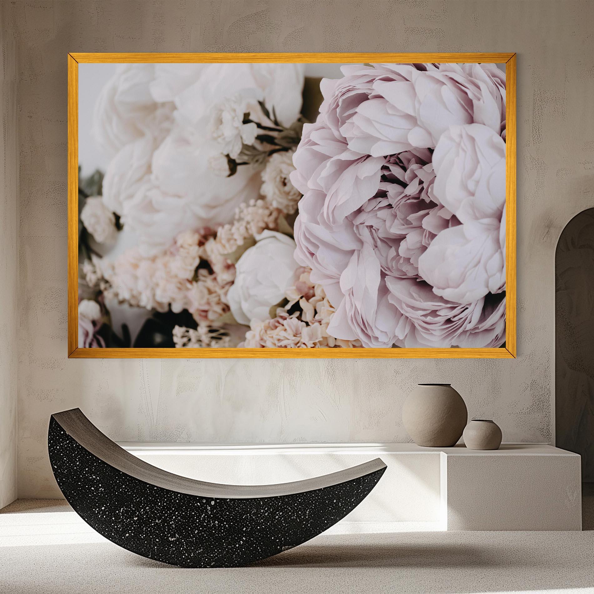 Leinwandbild Grey Peony Bouquet mockup 8