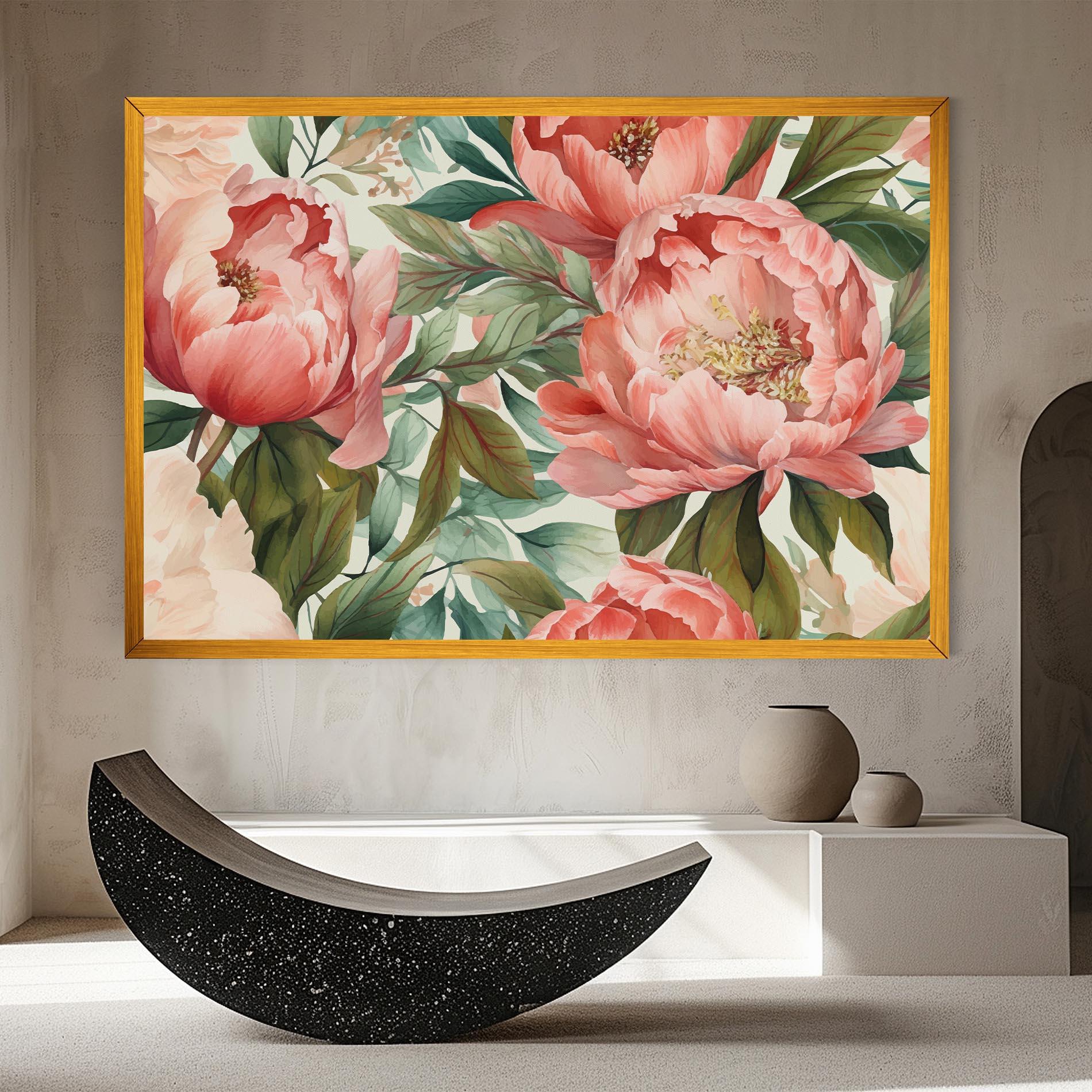 Leinwandbild Light Red Peony mockup 8