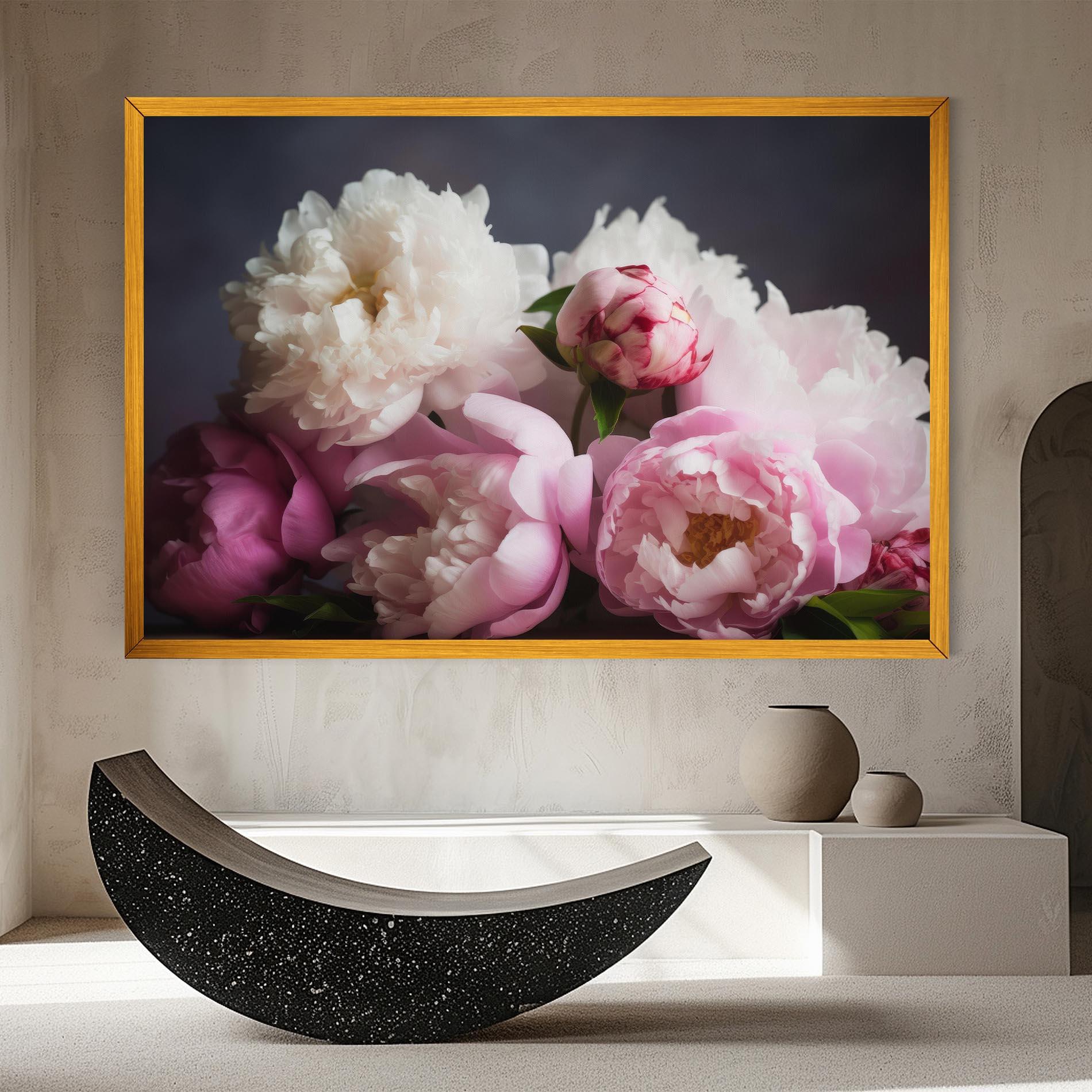 Leinwandbild Peonies With Grey mockup 8