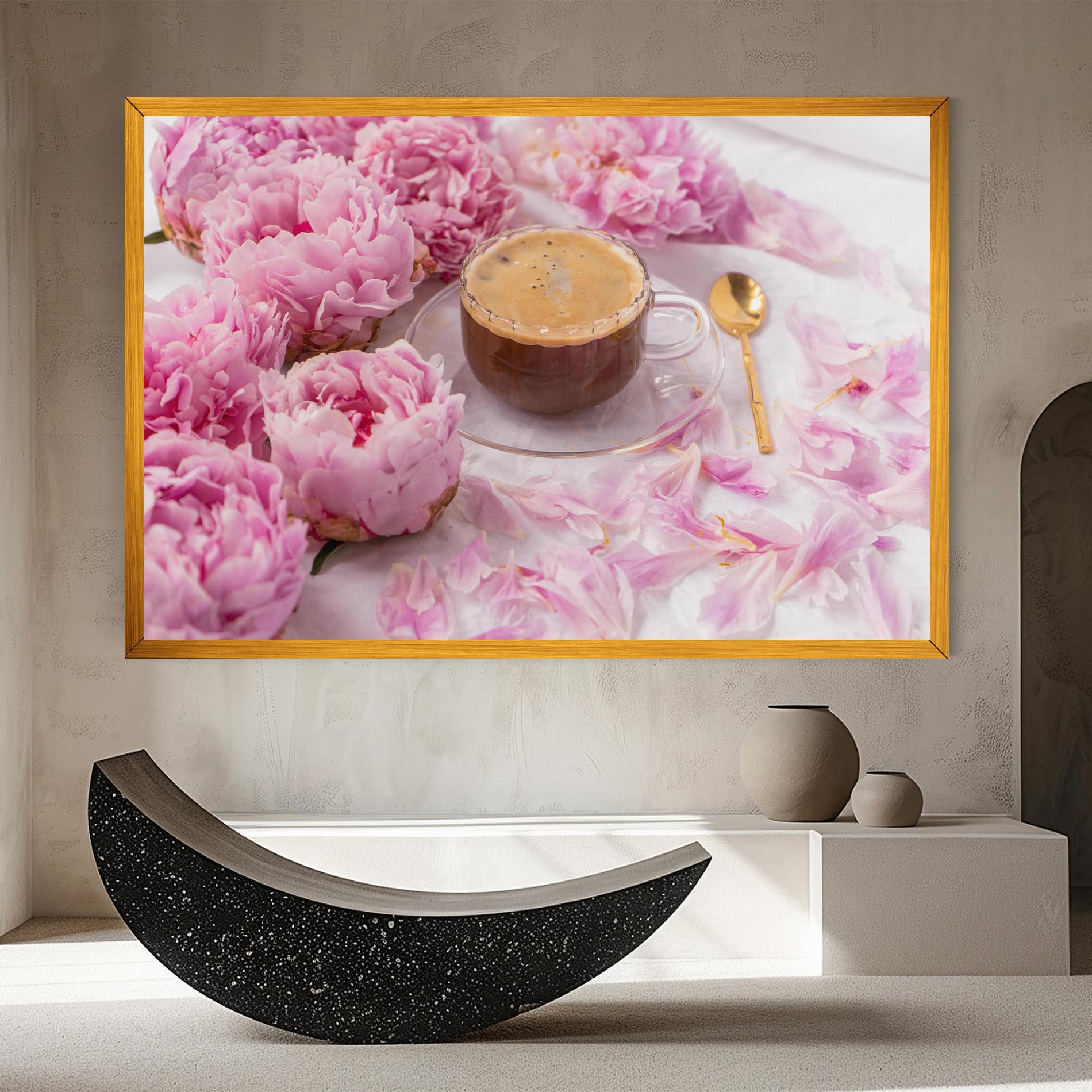 Leinwandbild Peony And Coffee mockup 8