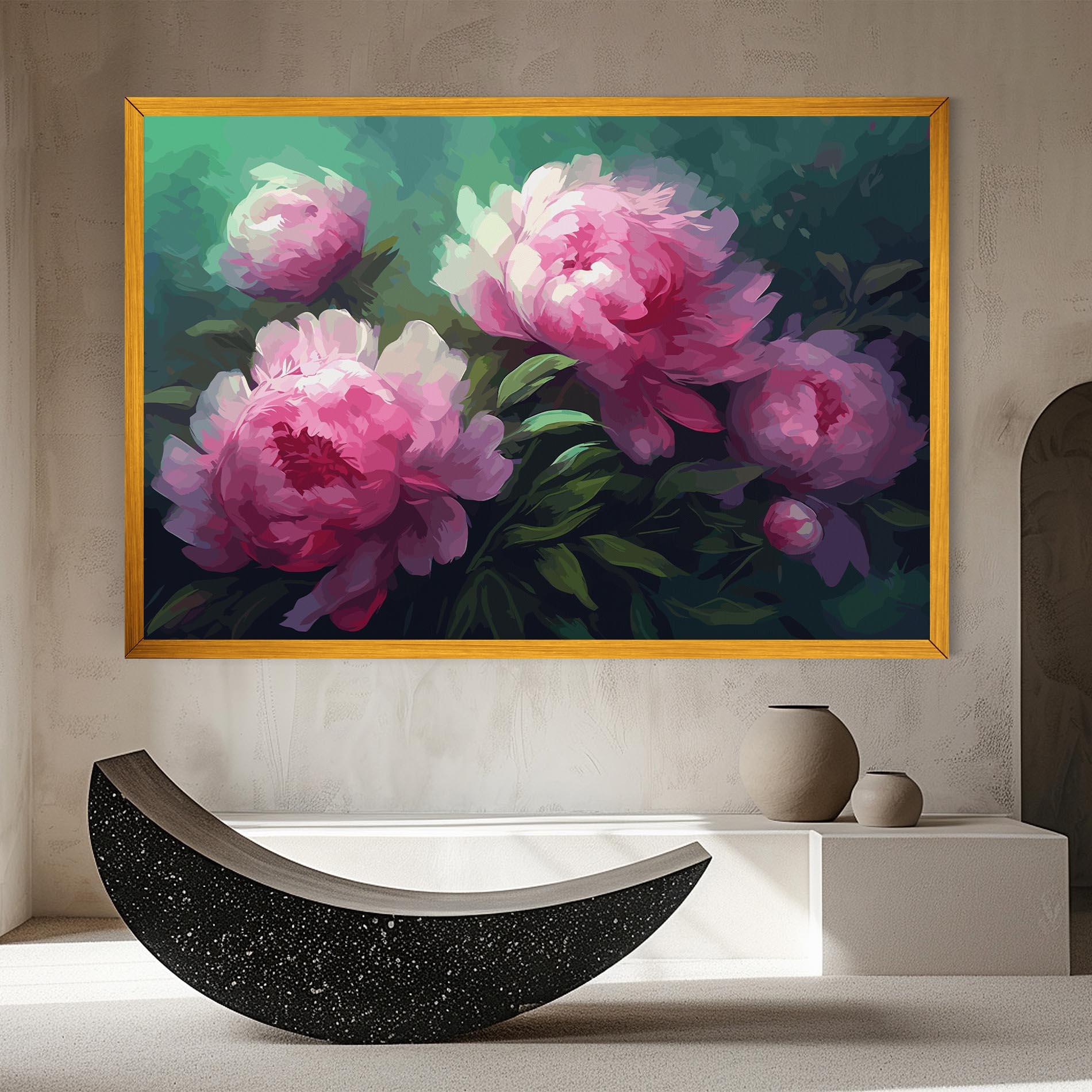 Leinwandbild Pretty Peony Paint mockup 8