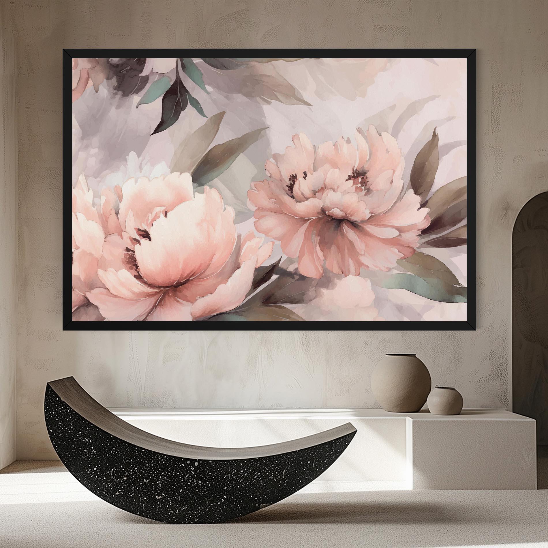 Leinwandbild Dreamy Peony Art mockup 8