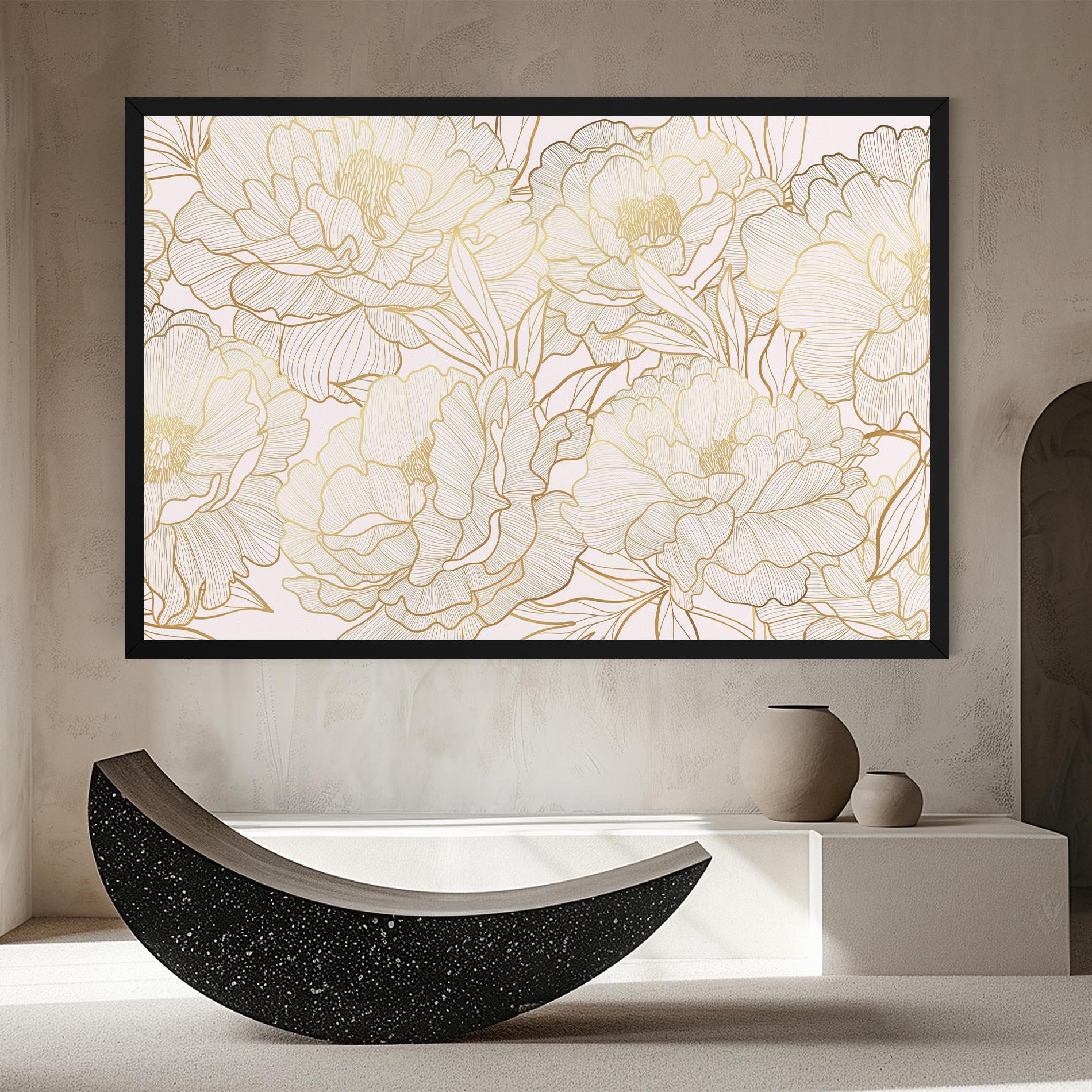 Leinwandbild Golden Peony mockup 8