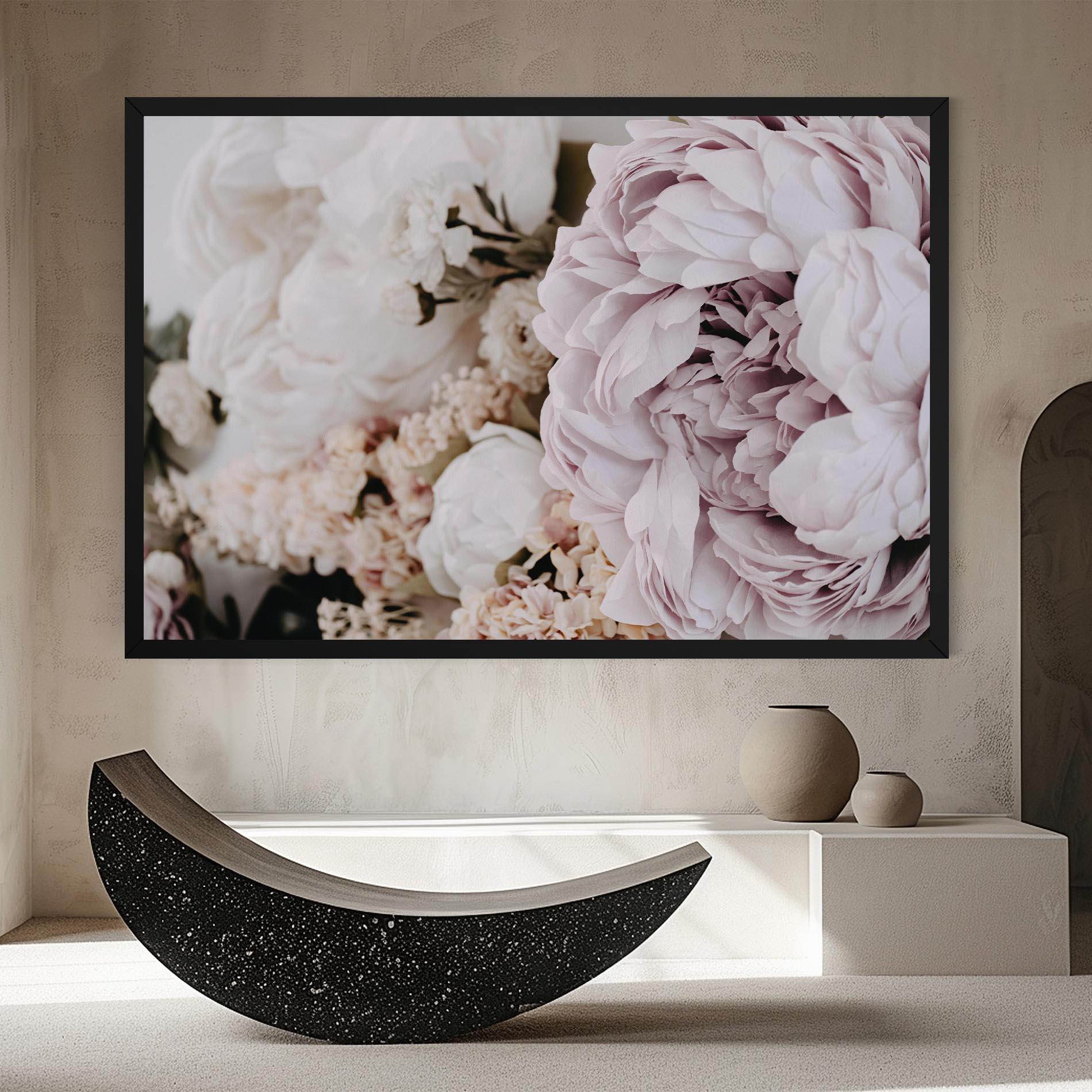 Leinwandbild Grey Peony Bouquet mockup 8