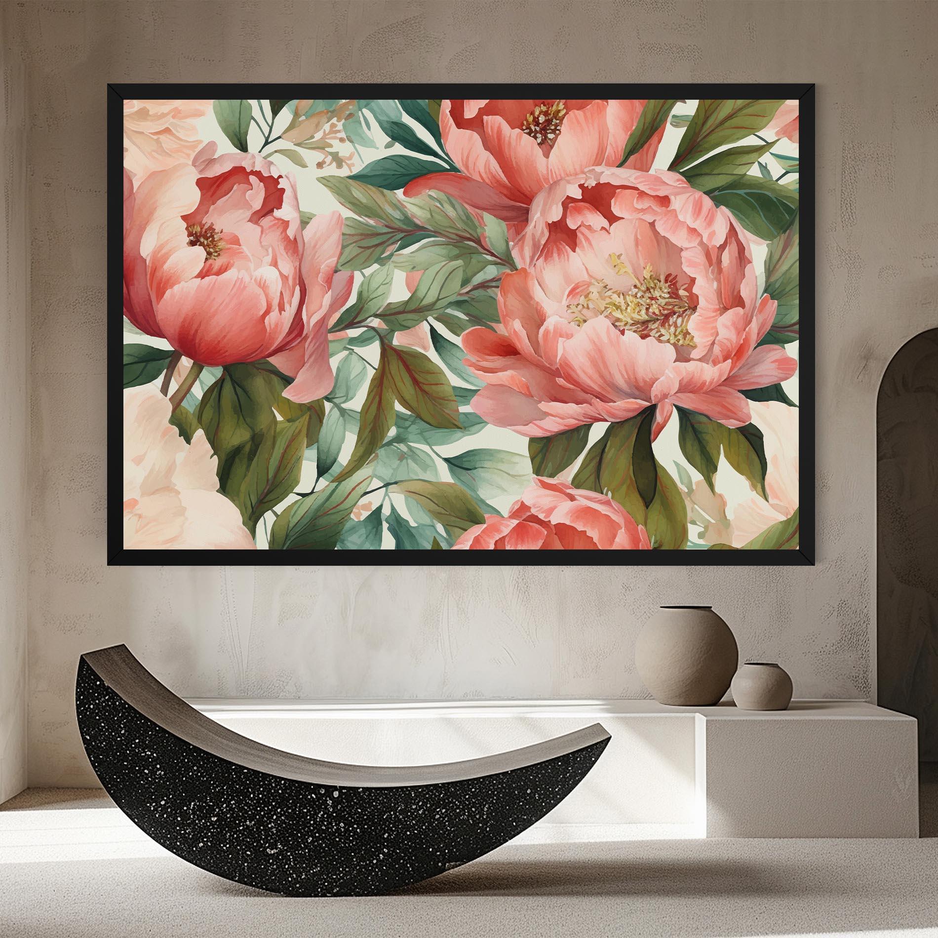 Leinwandbild Light Red Peony mockup 8