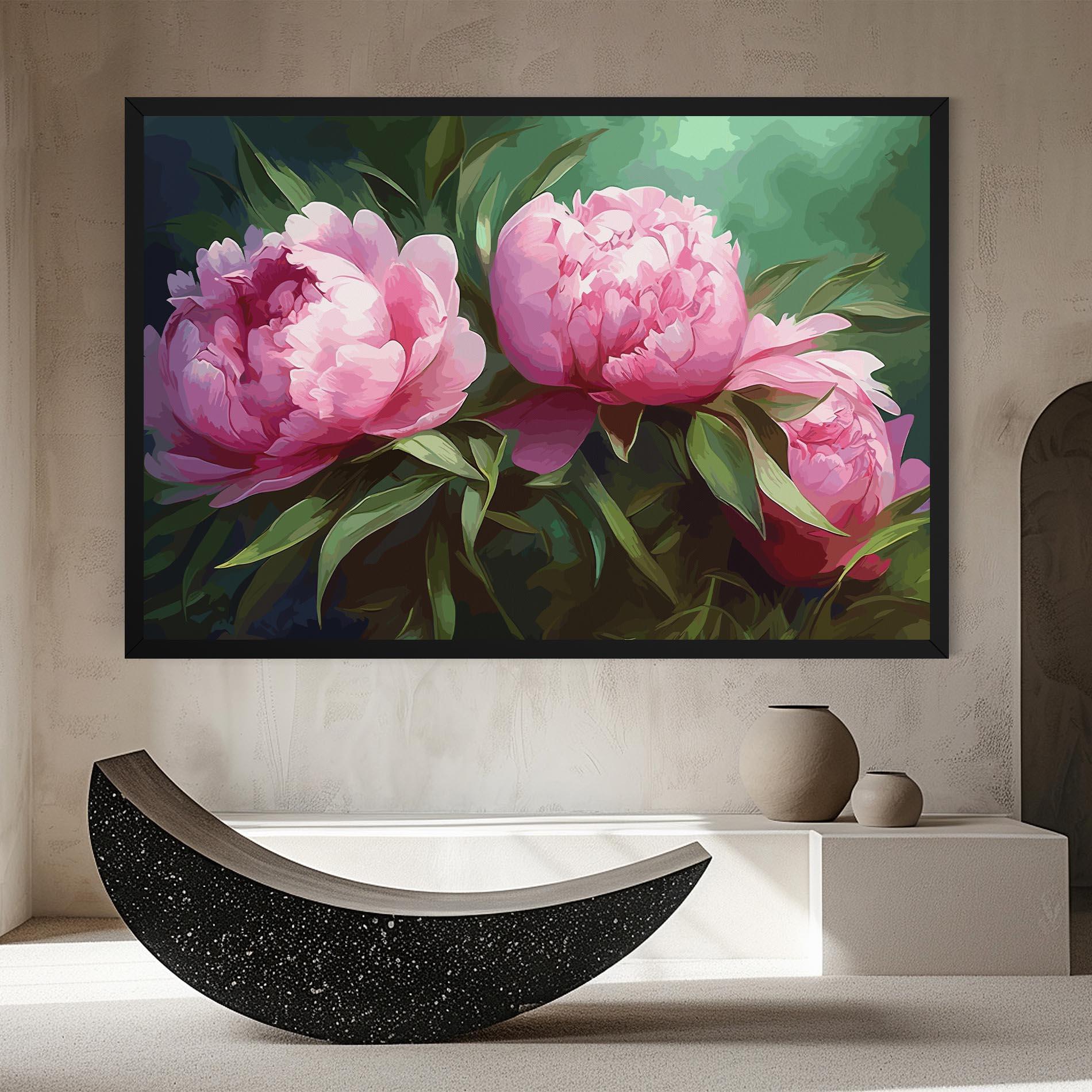 Leinwandbild Peonies Art mockup 8