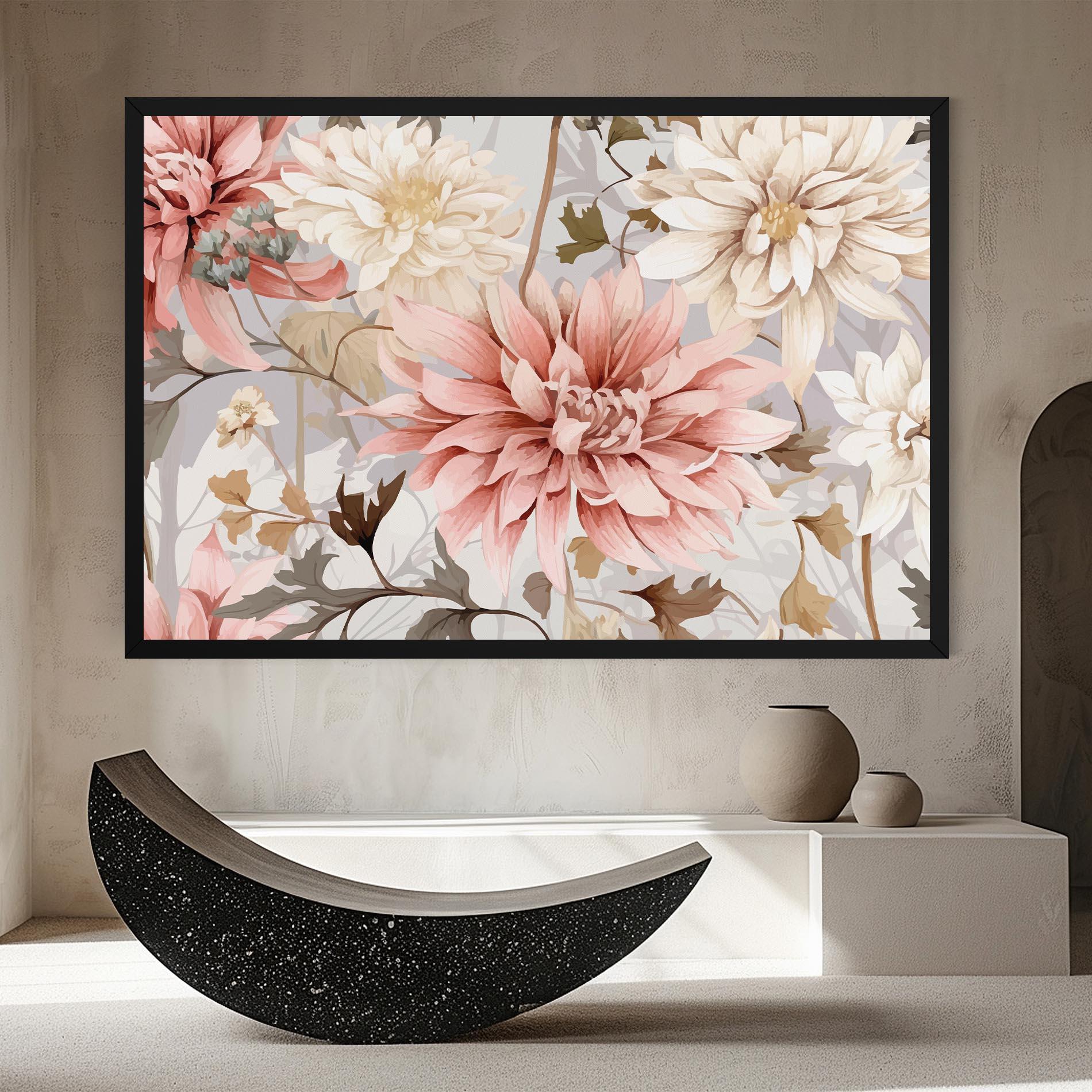 Leinwandbild Pink Cream Open Peony mockup 8