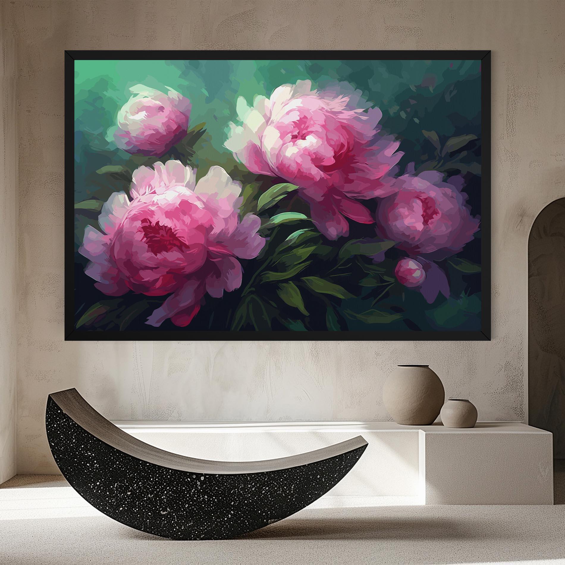 Leinwandbild Pretty Peony Paint mockup 8