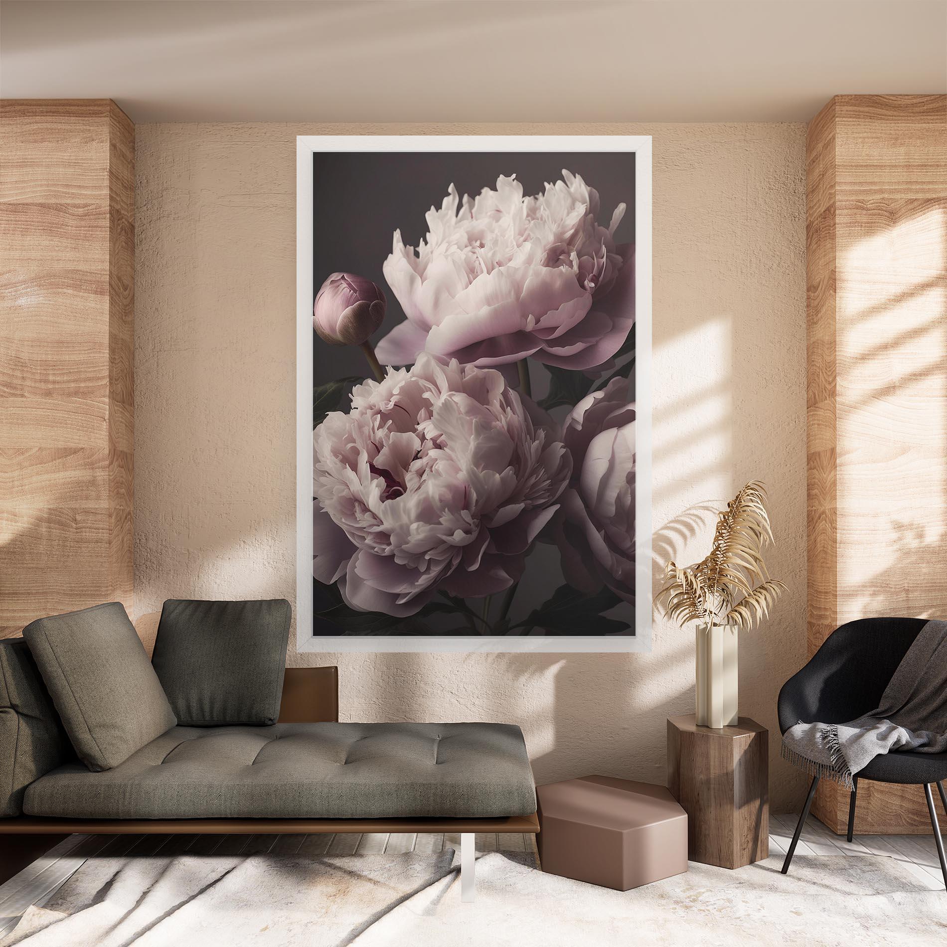 Leinwandbild Grey Pastel Pink Peony mockup 8