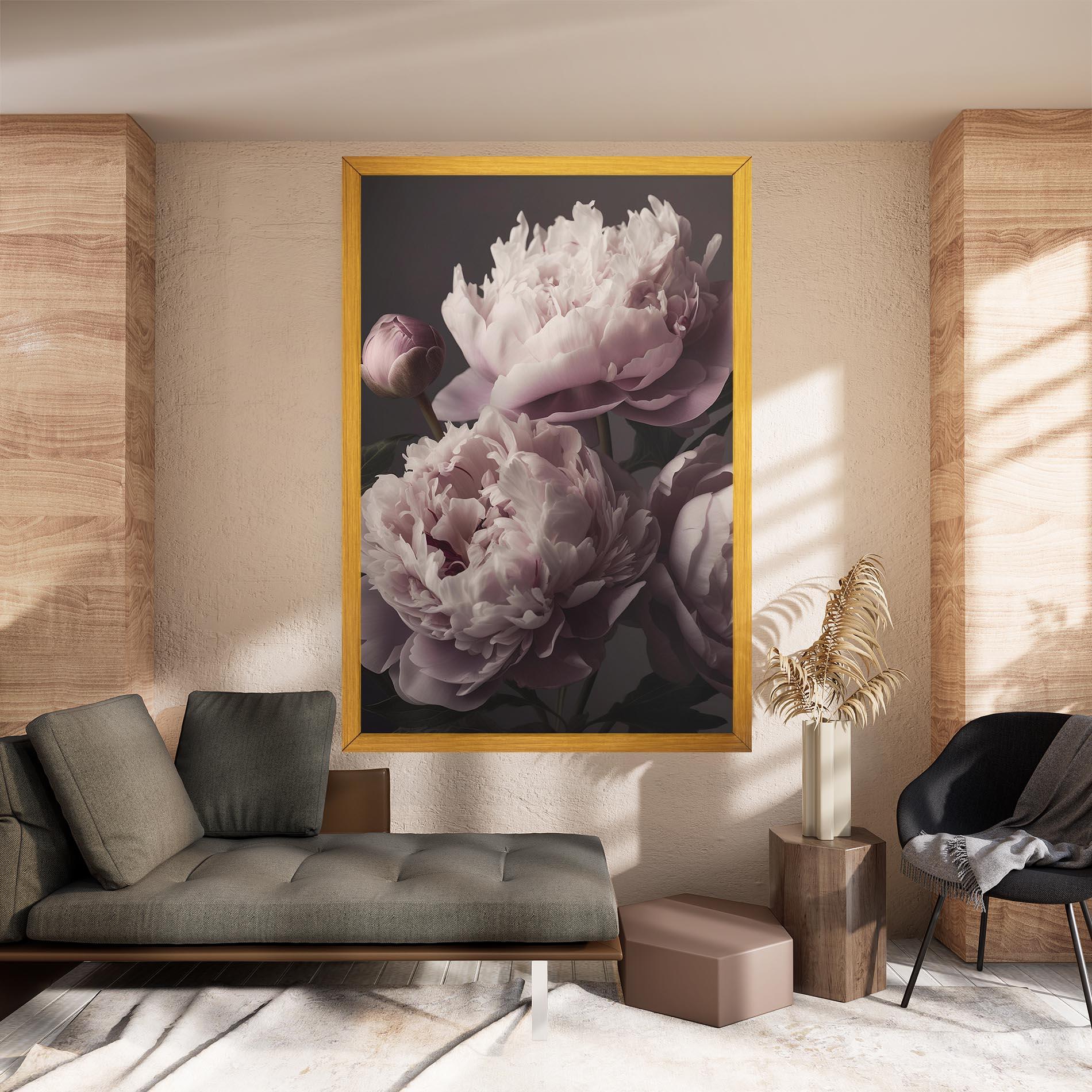 Leinwandbild Grey Pastel Pink Peony mockup 8