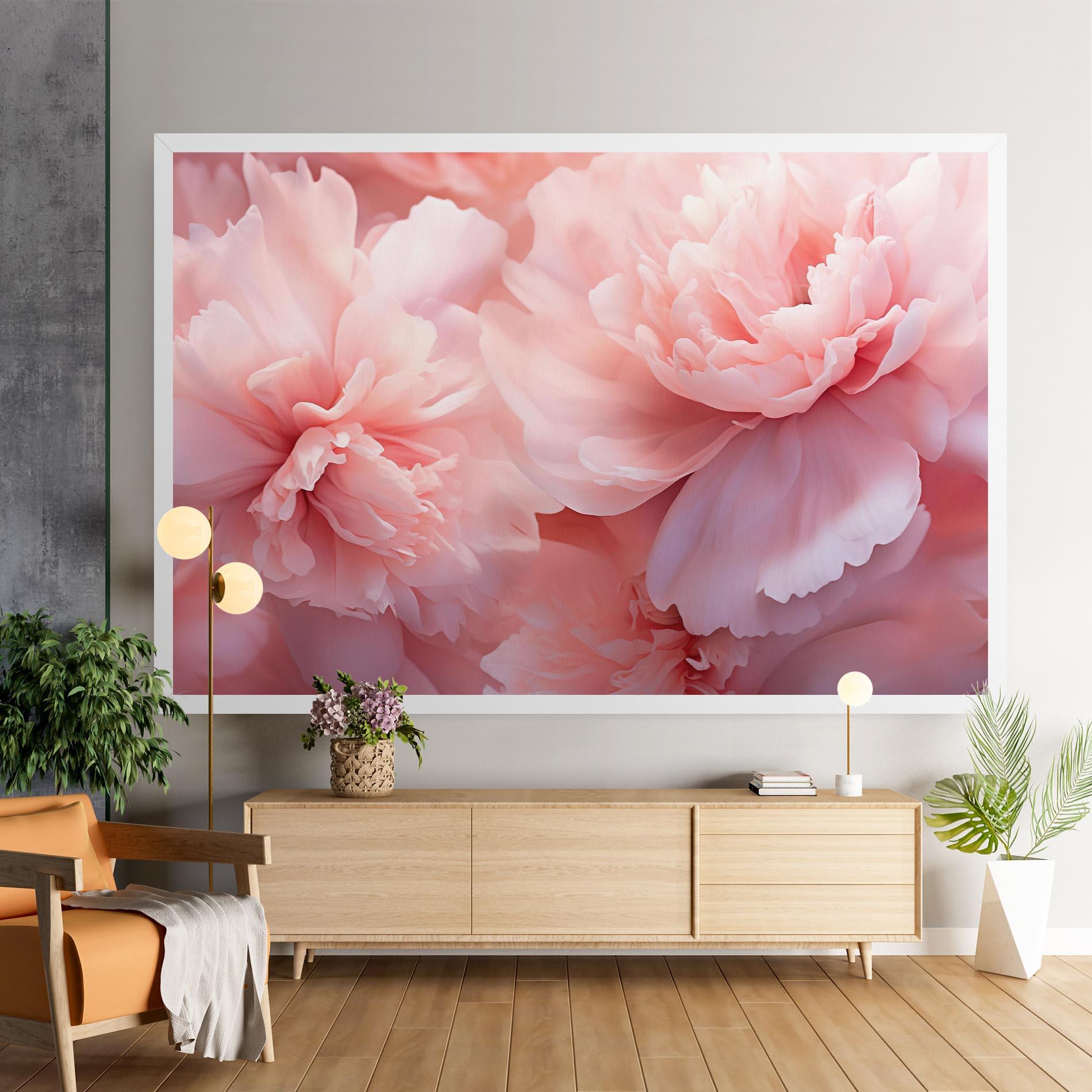 Leinwandbild Close Up Dreamy Peony mockup 9