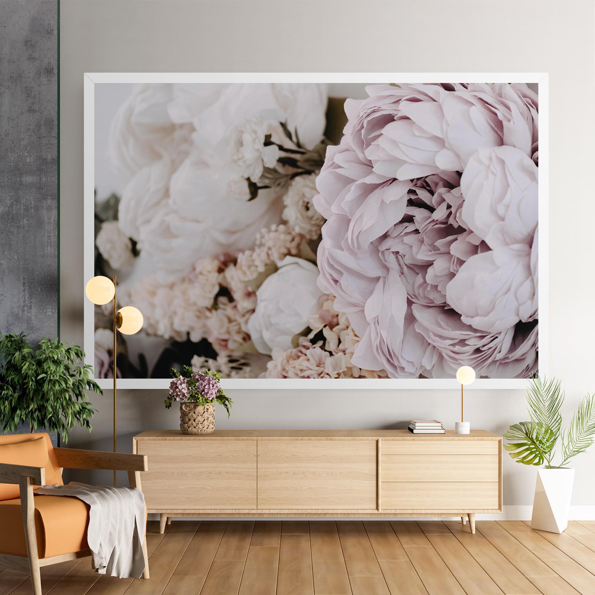 Leinwandbild Grey Peony Bouquet mockup 9