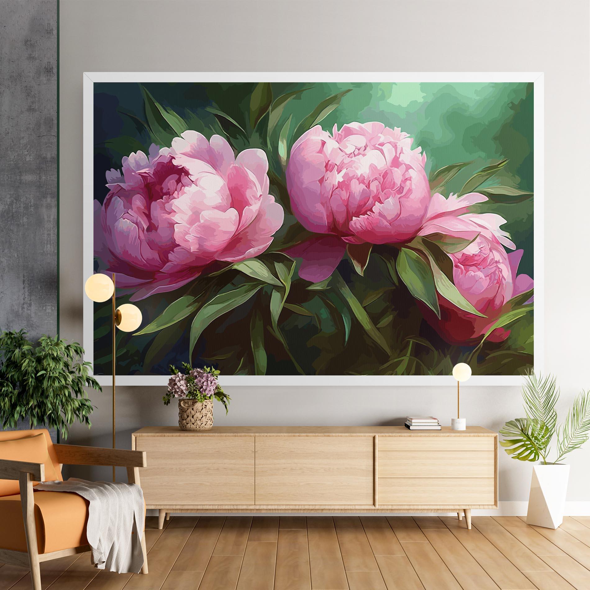 Leinwandbild Peonies Art mockup 9