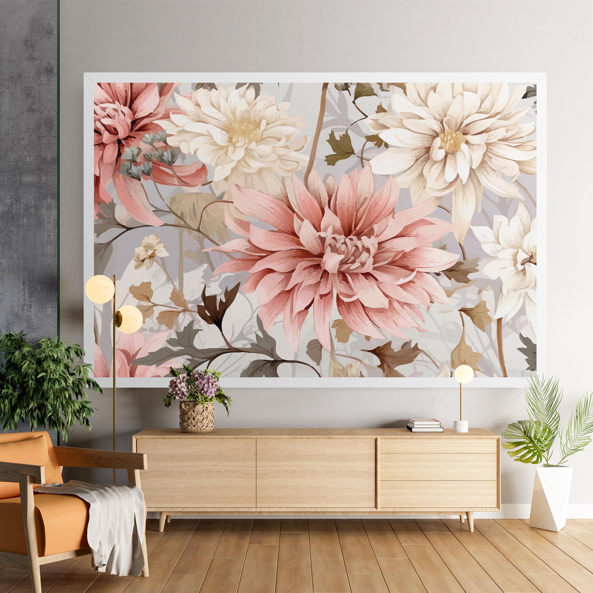 Leinwandbild Pink Cream Open Peony mockup 9