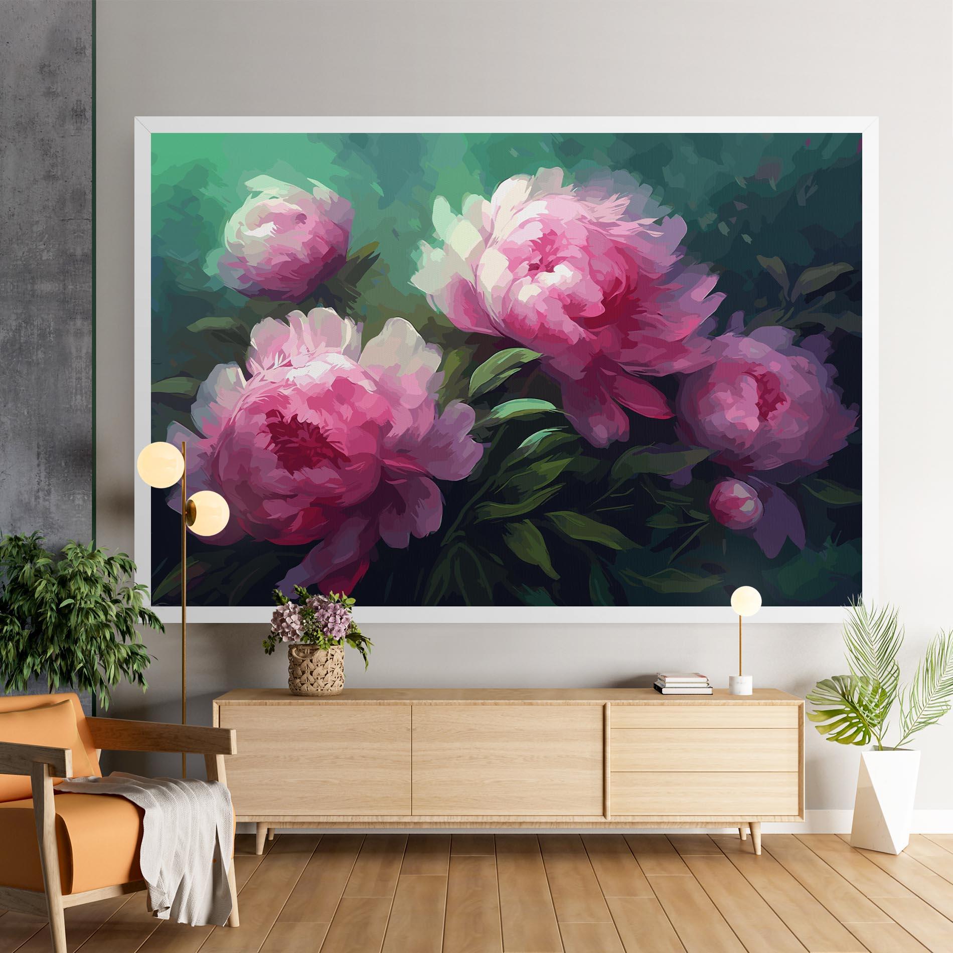 Leinwandbild Pretty Peony Paint mockup 9