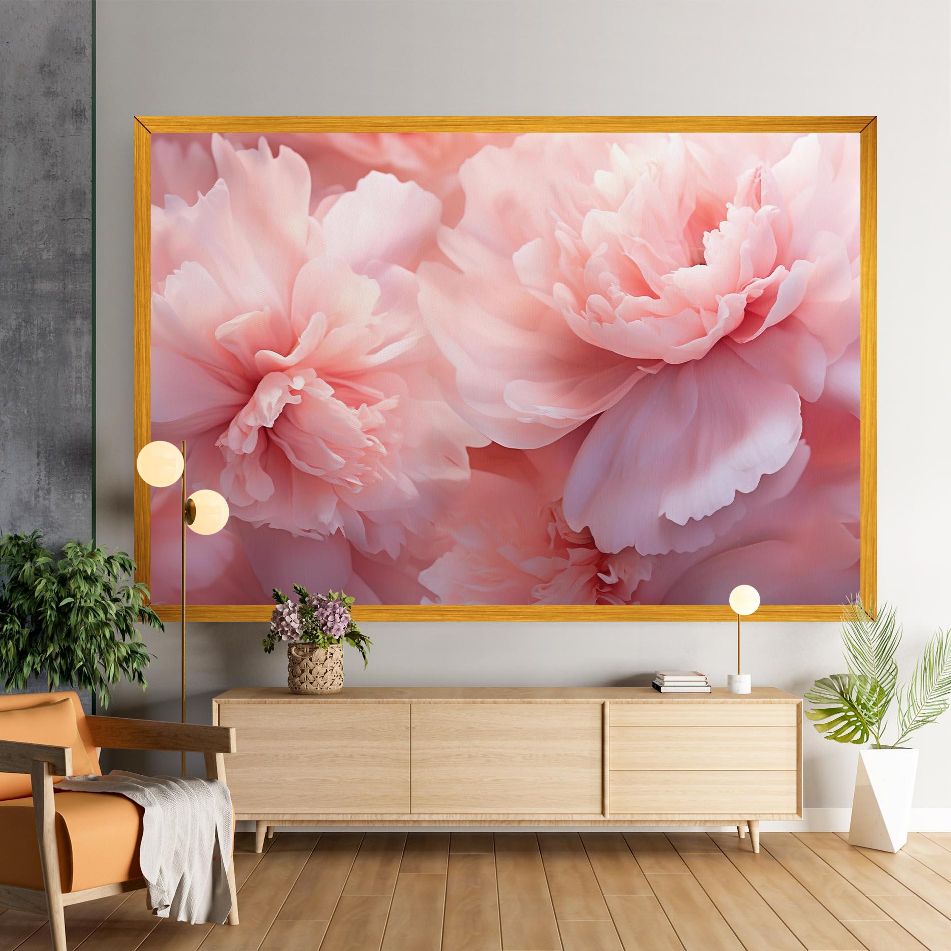 Leinwandbild Close Up Dreamy Peony mockup 9