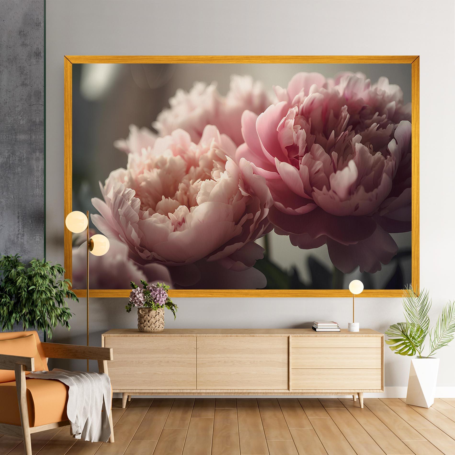 Leinwandbild Cream Dreamy Peony mockup 9