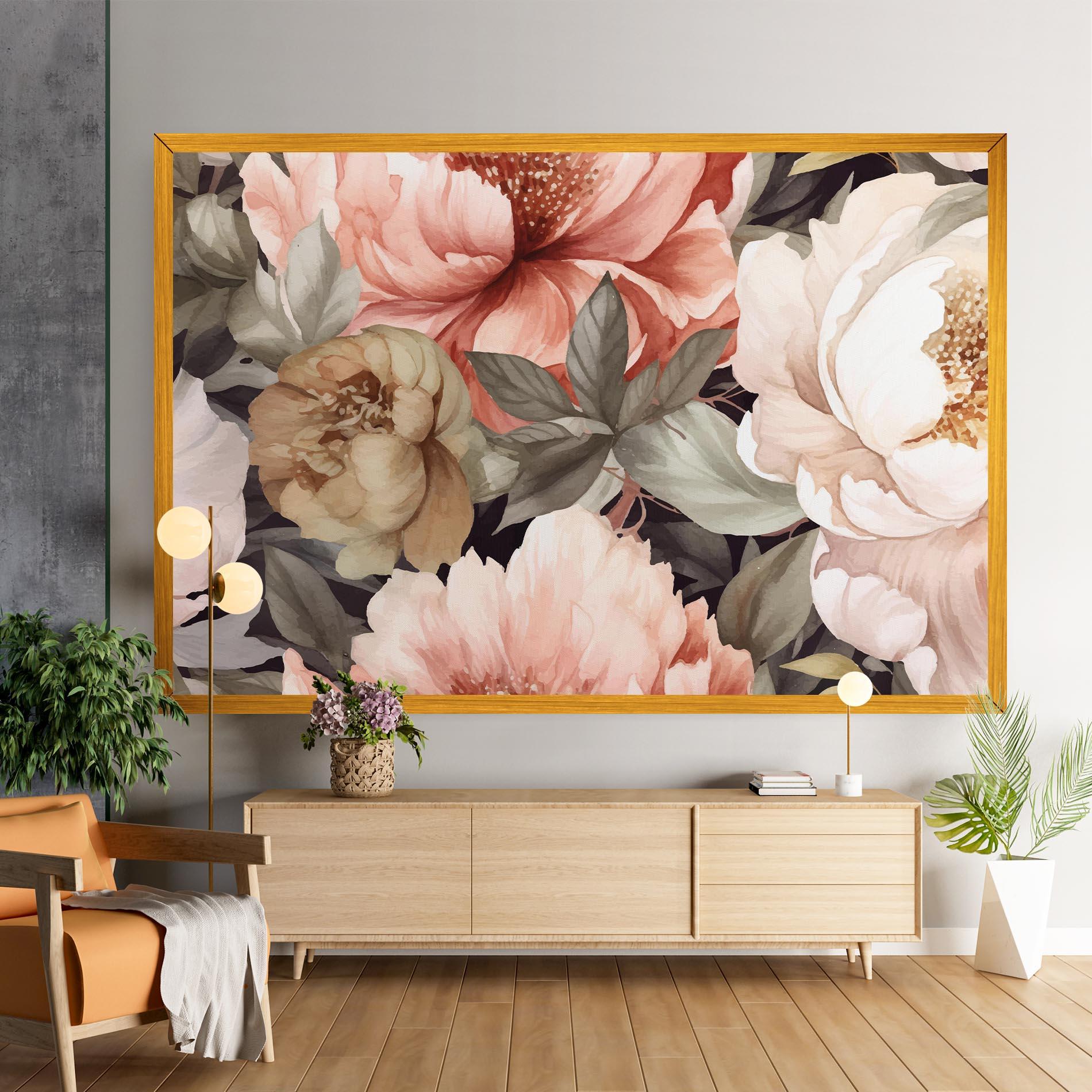 Leinwandbild Cream Pink Peony mockup 9