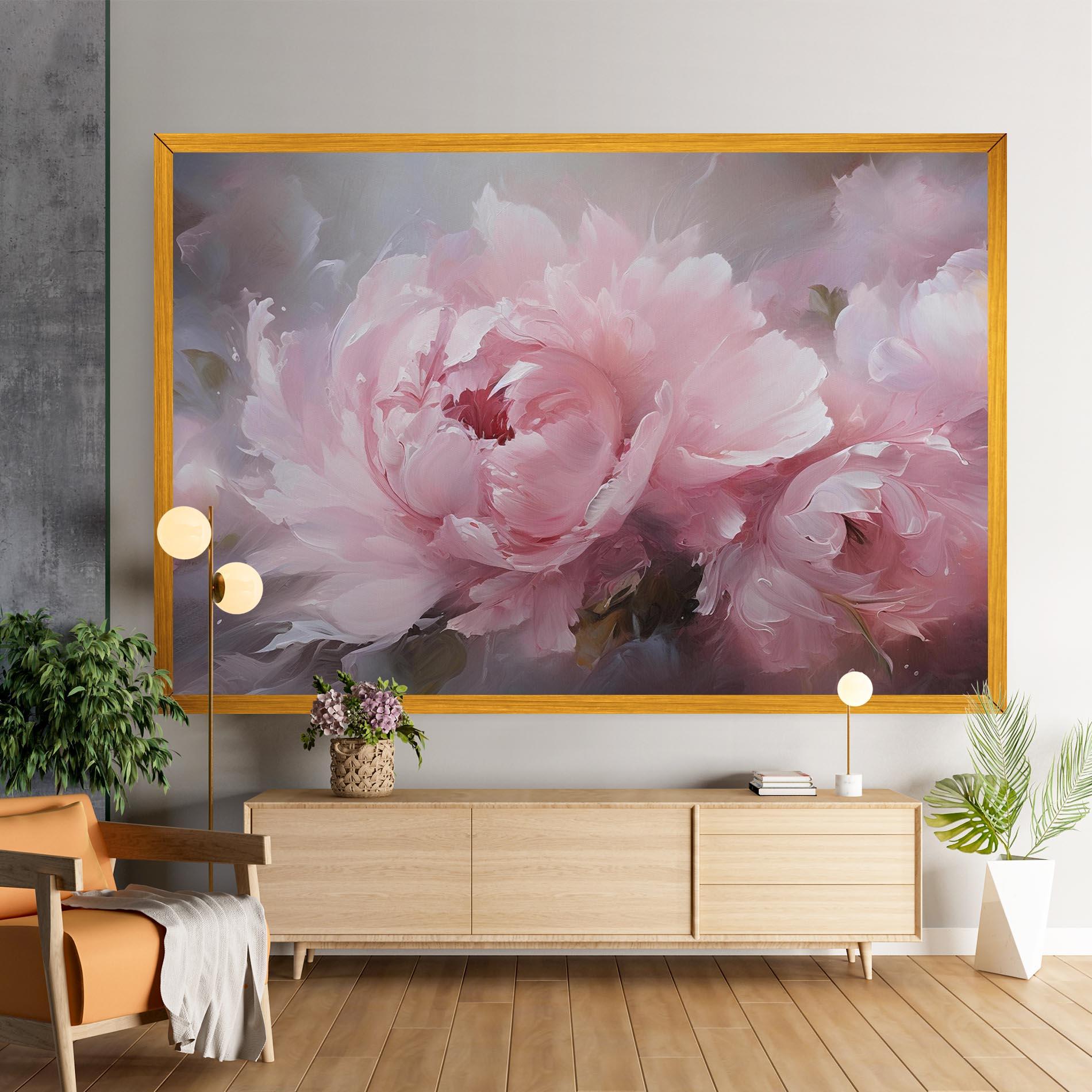 Leinwandbild Dreamy Painting Peony mockup 9