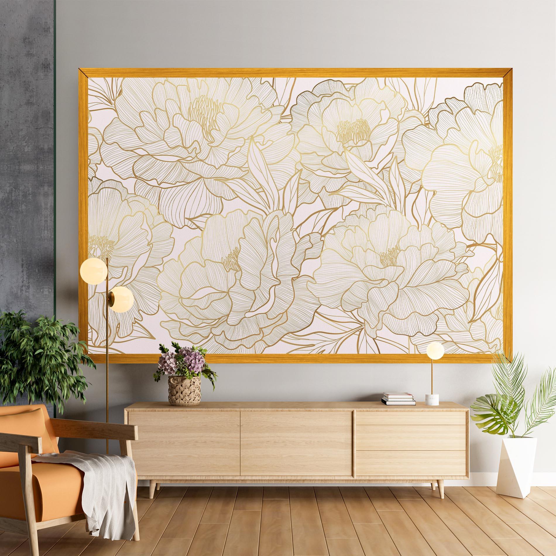 Leinwandbild Golden Peony mockup 9