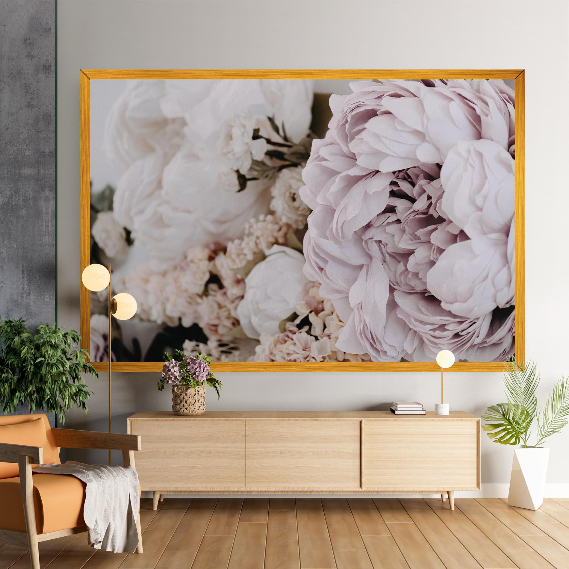 Leinwandbild Grey Peony Bouquet mockup 9