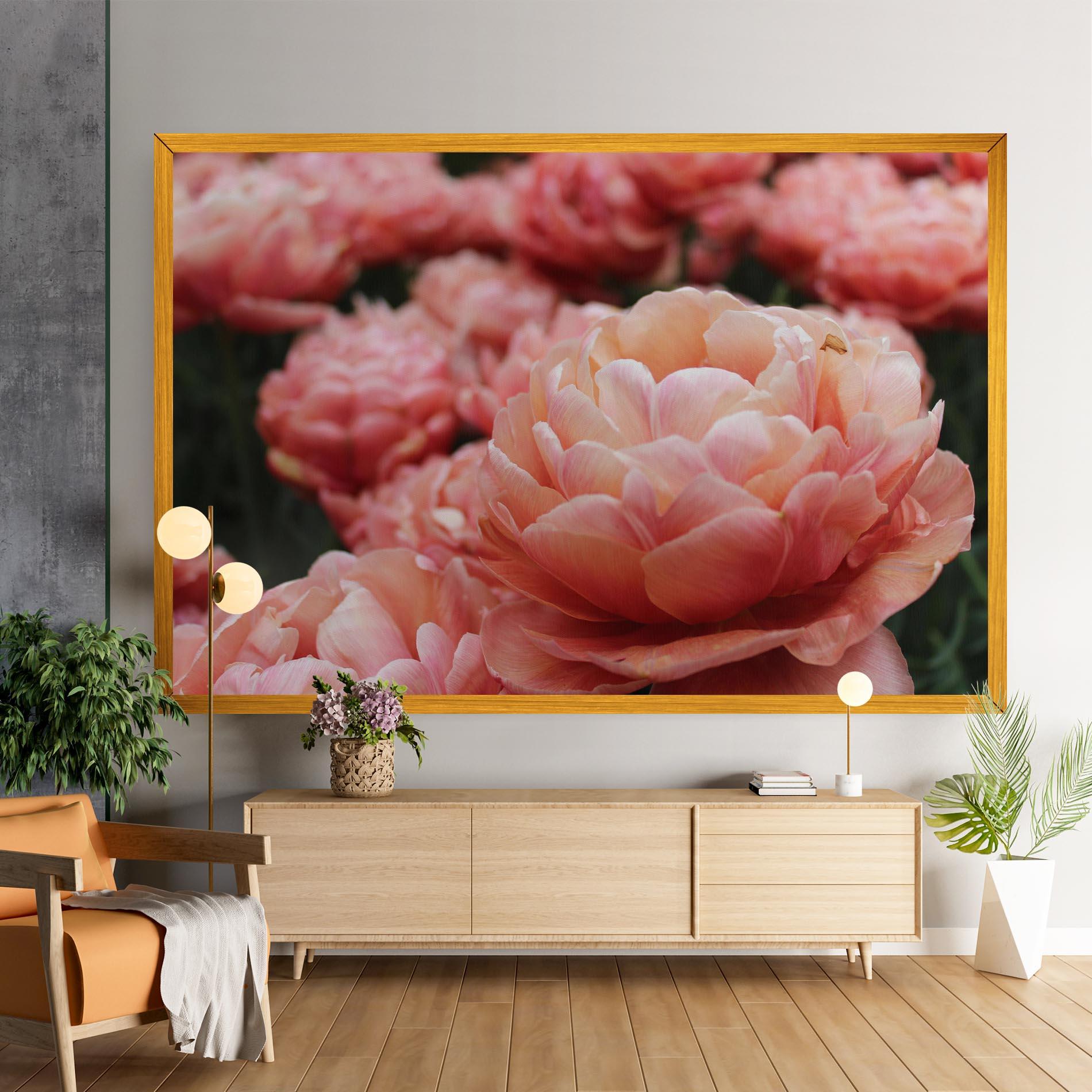 Leinwandbild Light Orange Peony mockup 9