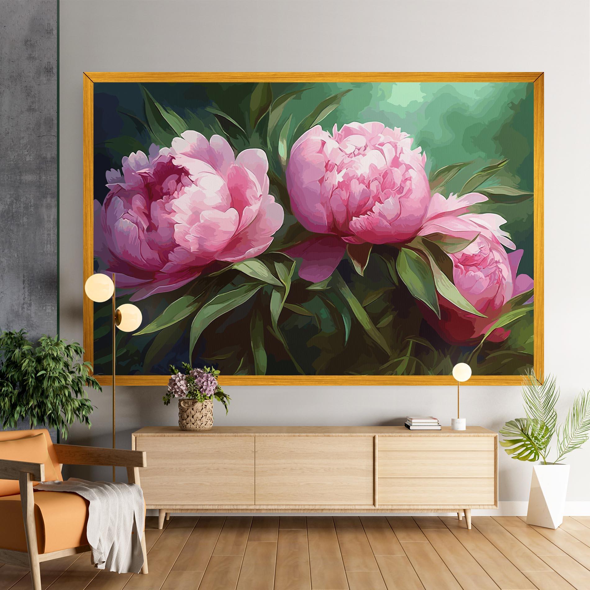 Leinwandbild Peonies Art mockup 9