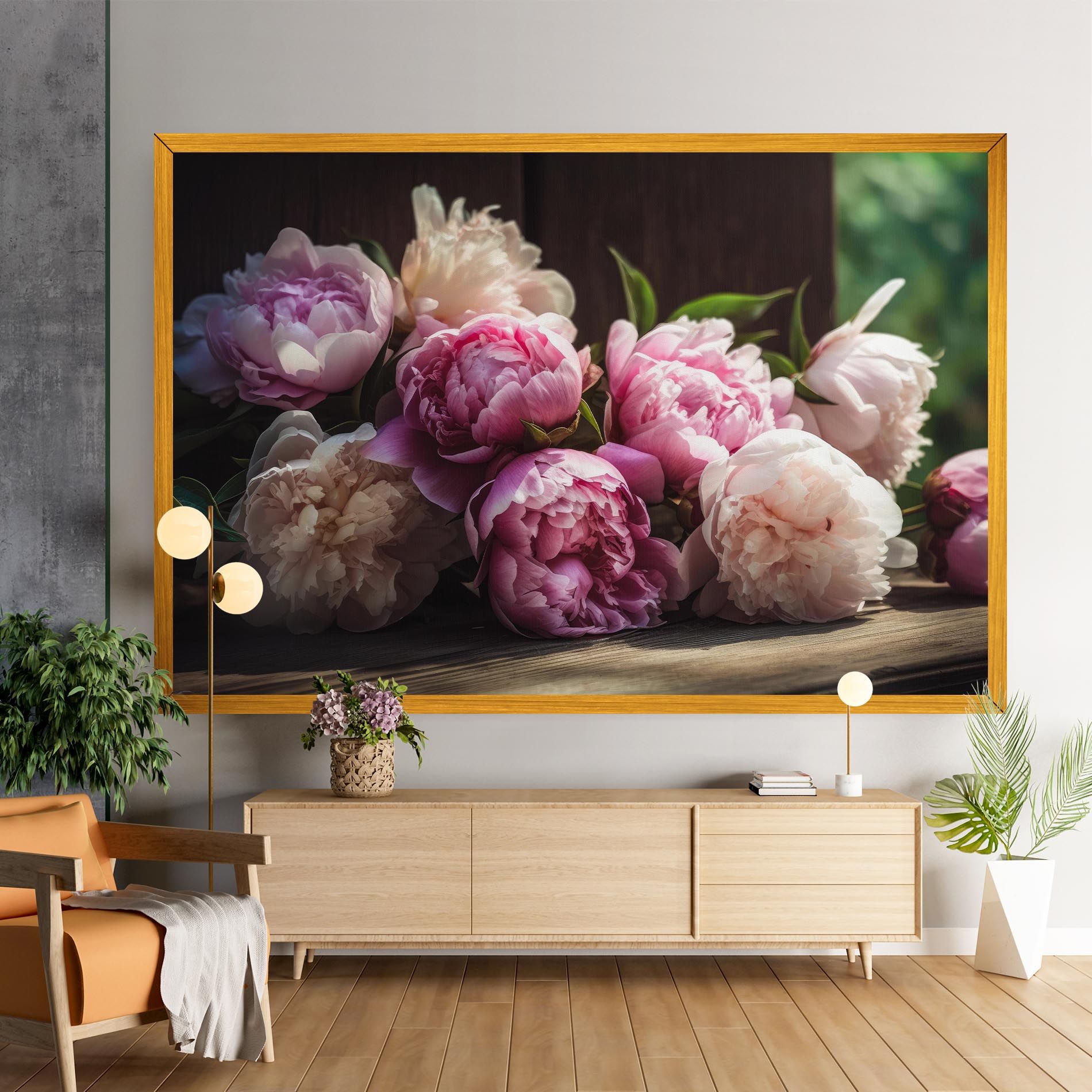Peonies On The Table mockup 9