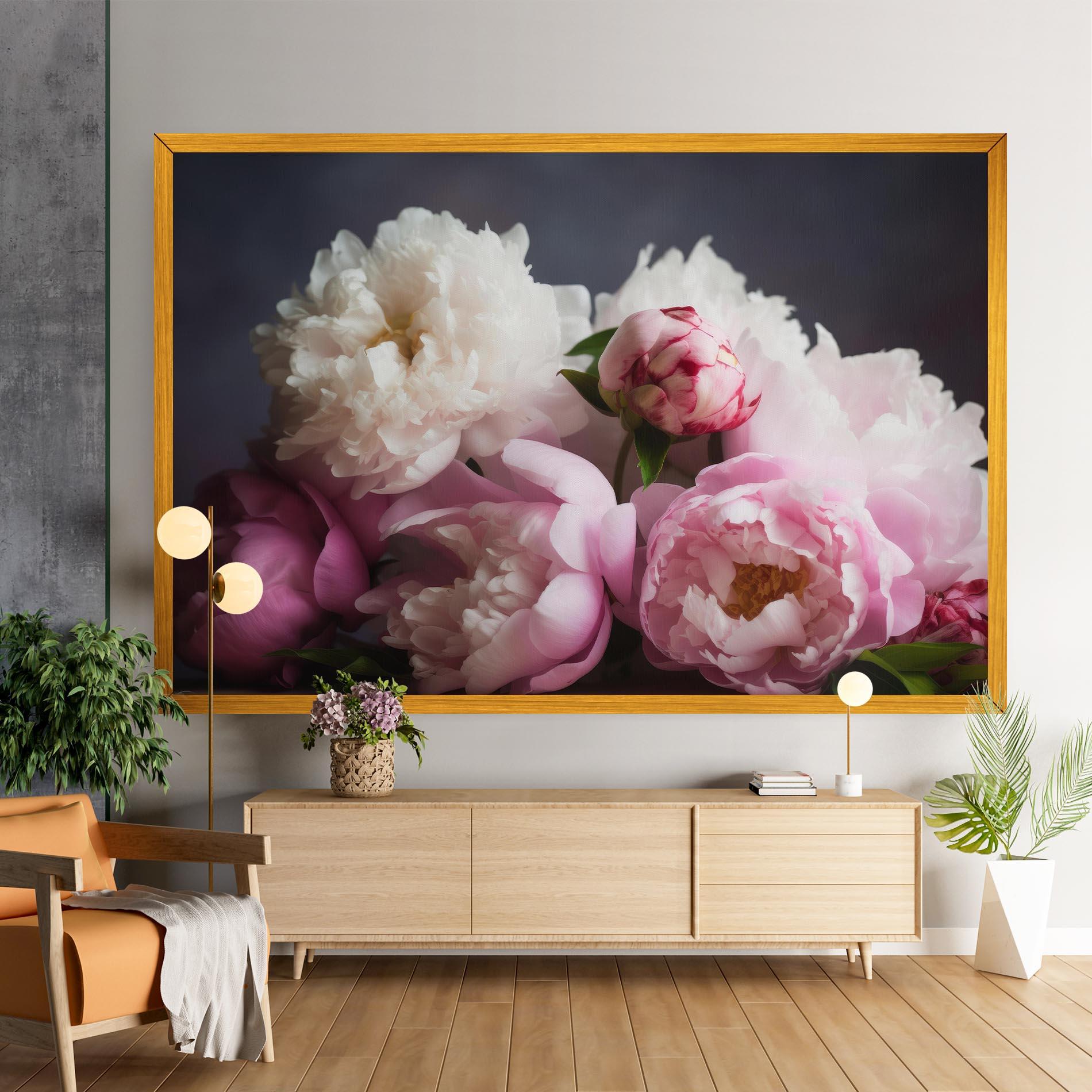 Leinwandbild Peonies With Grey mockup 9