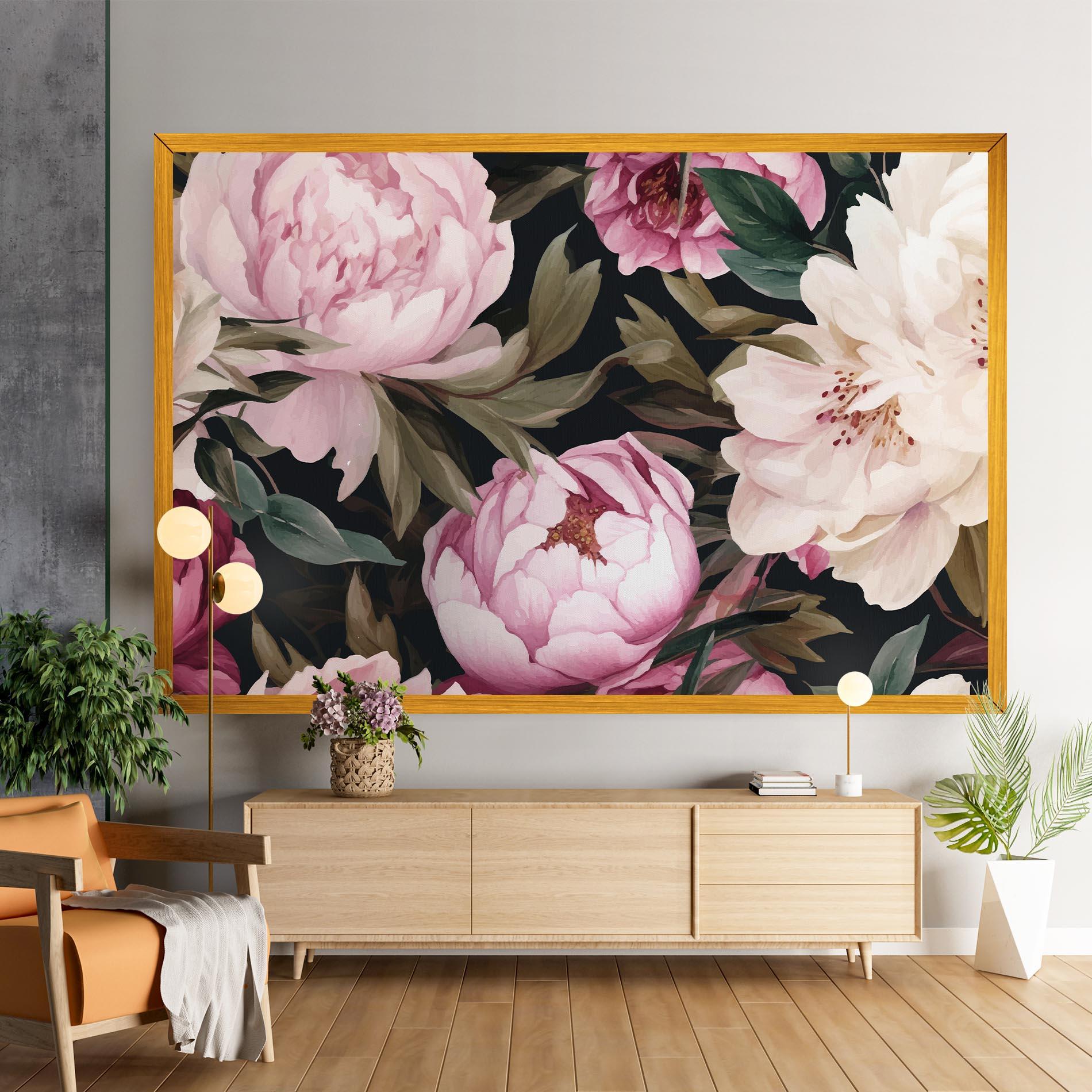 Leinwandbild Peony Paint mockup 9