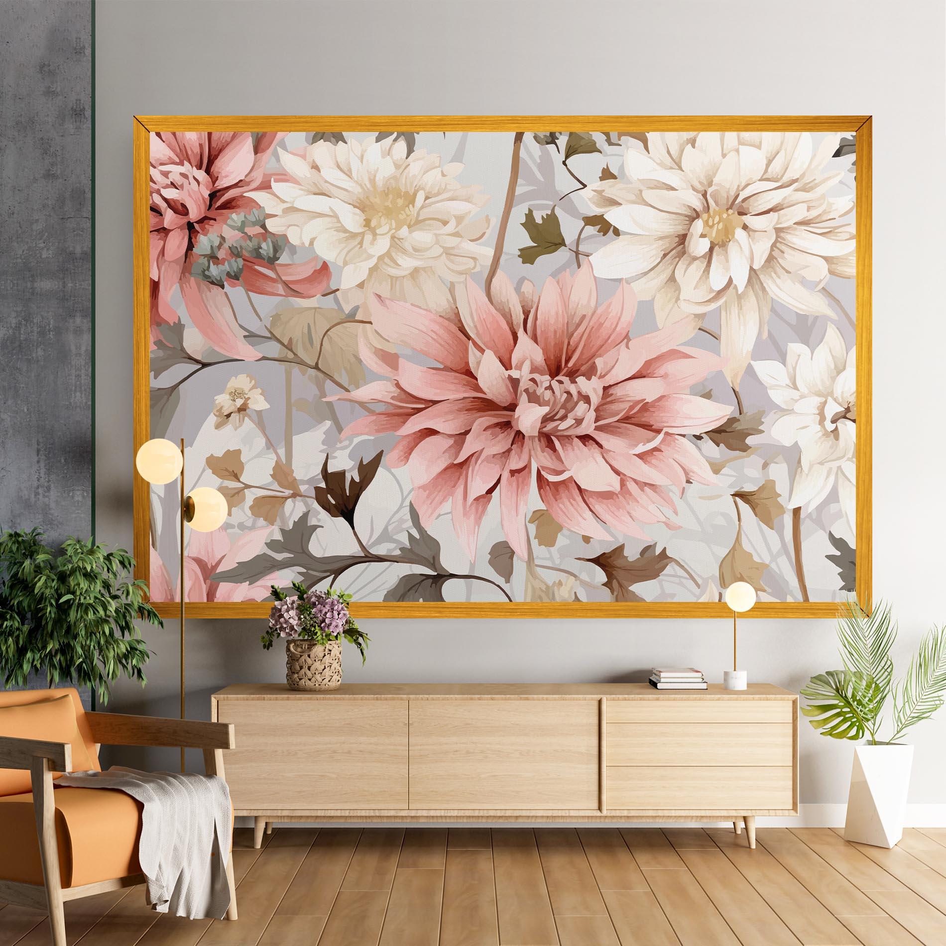 Leinwandbild Pink Cream Open Peony mockup 9
