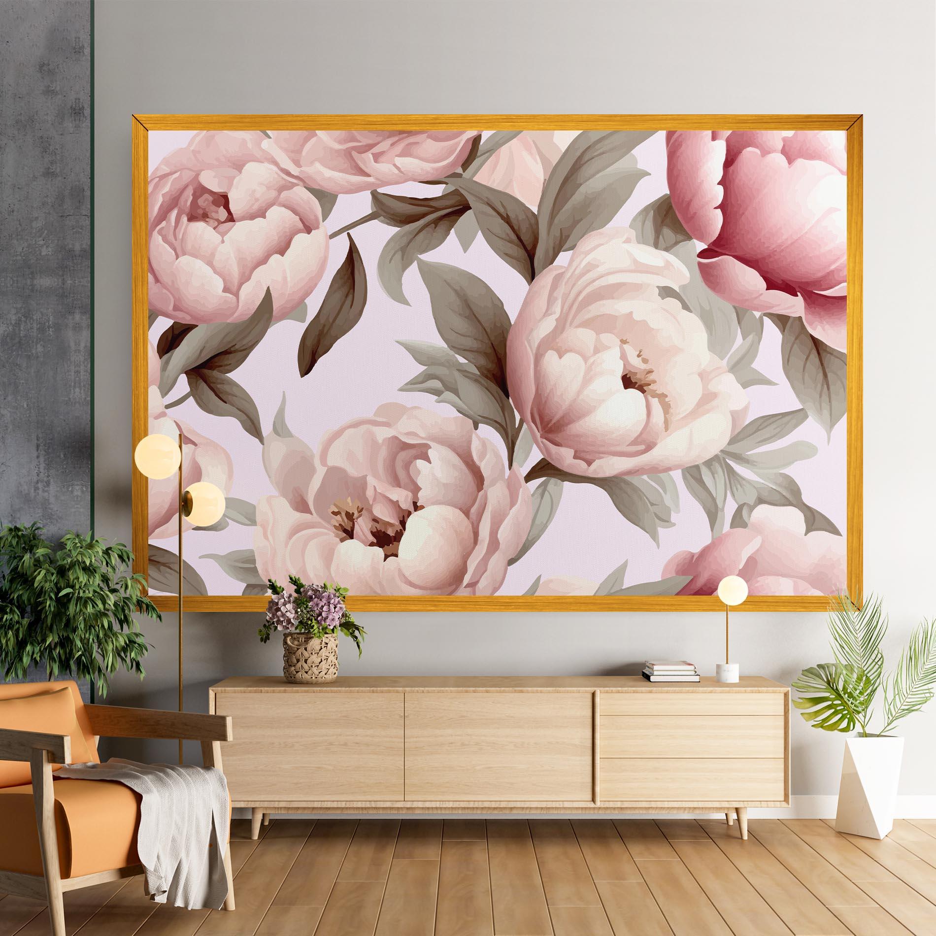 Leinwandbild Pink Peony Buds mockup 9