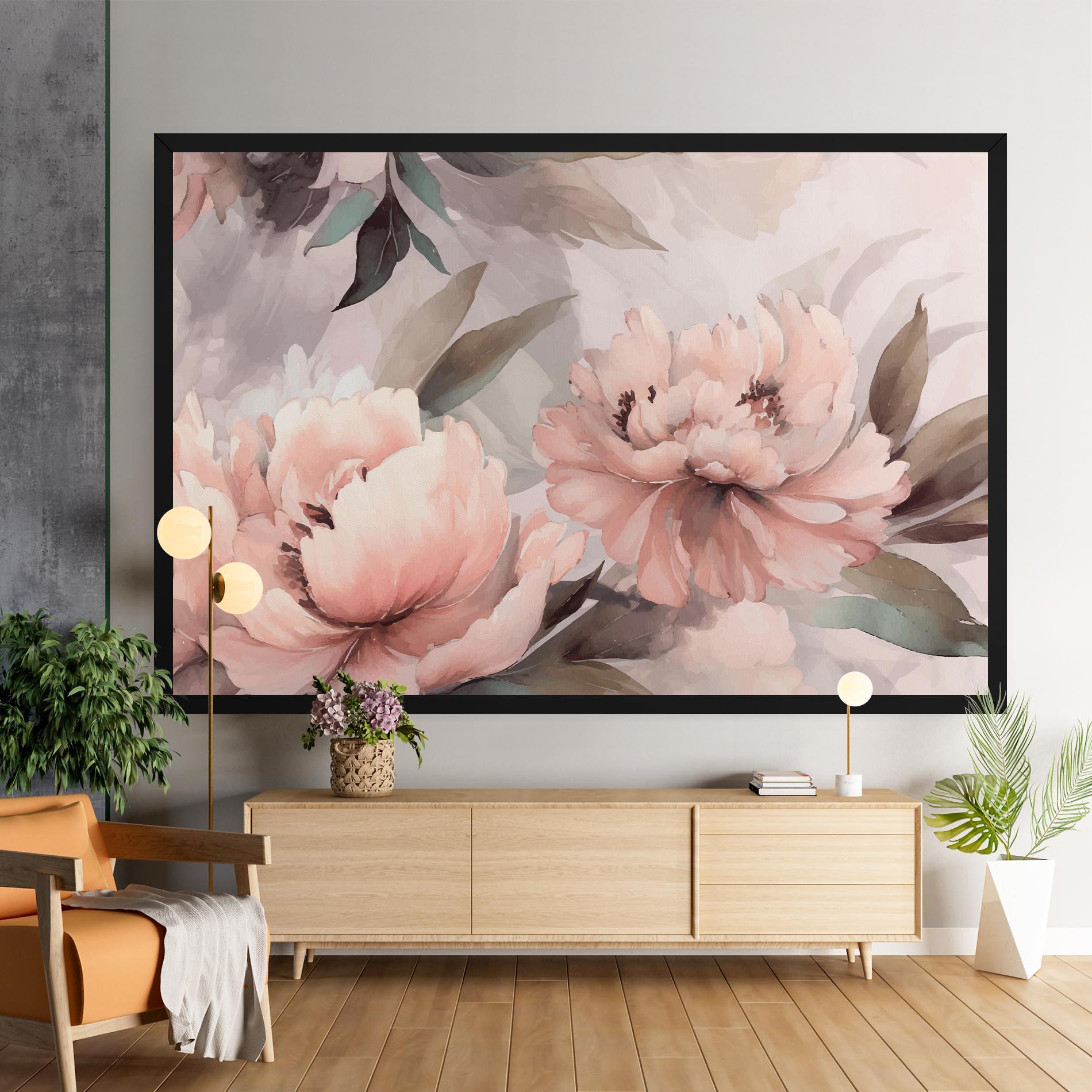 Leinwandbild Dreamy Peony Art mockup 9