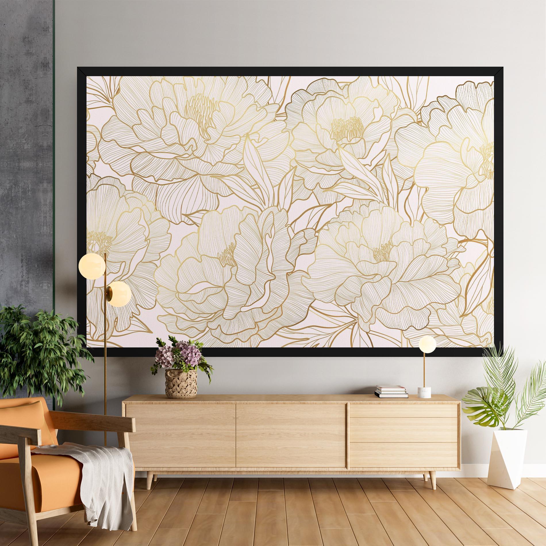 Leinwandbild Golden Peony mockup 9