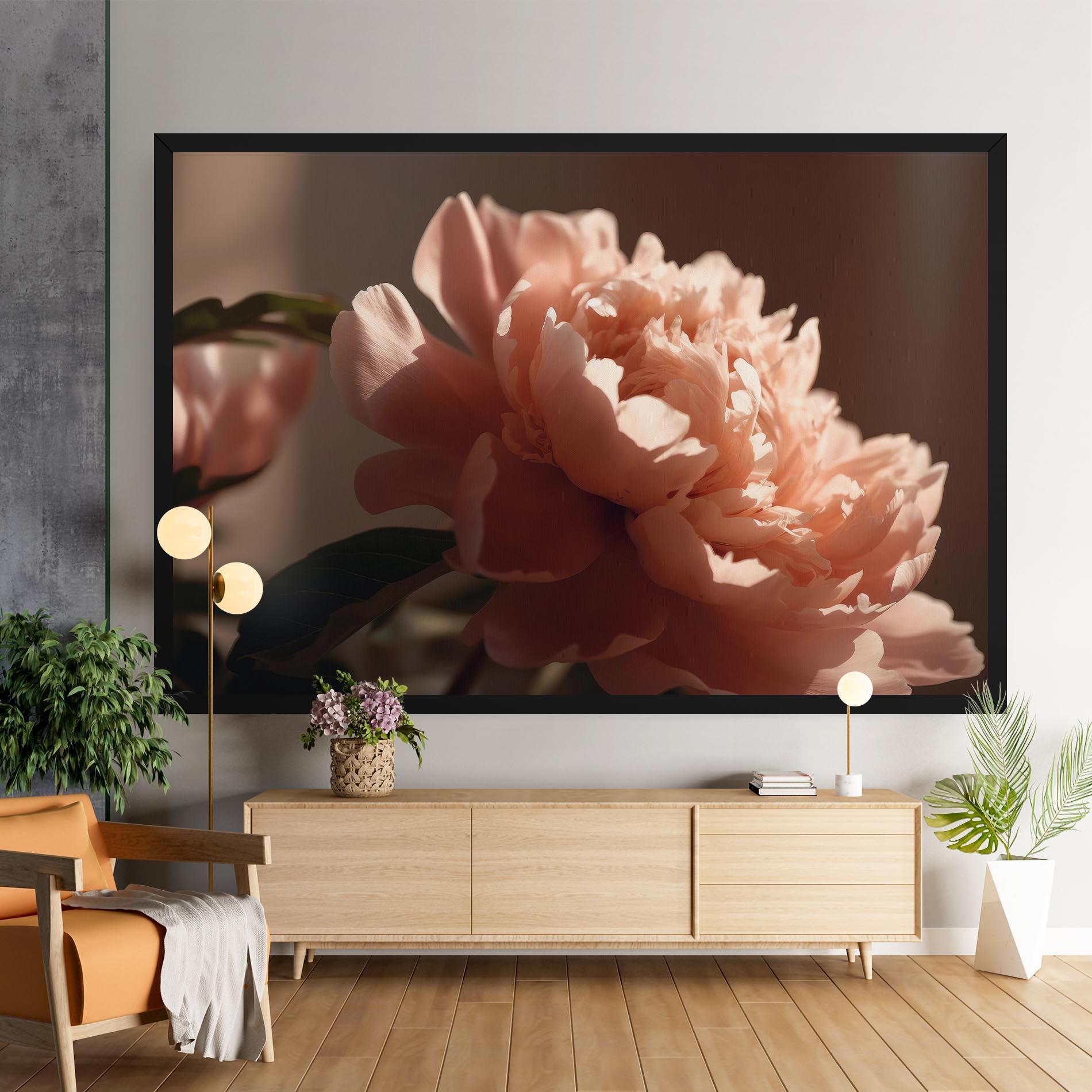 Leinwandbild Light Orange Peony View mockup 9