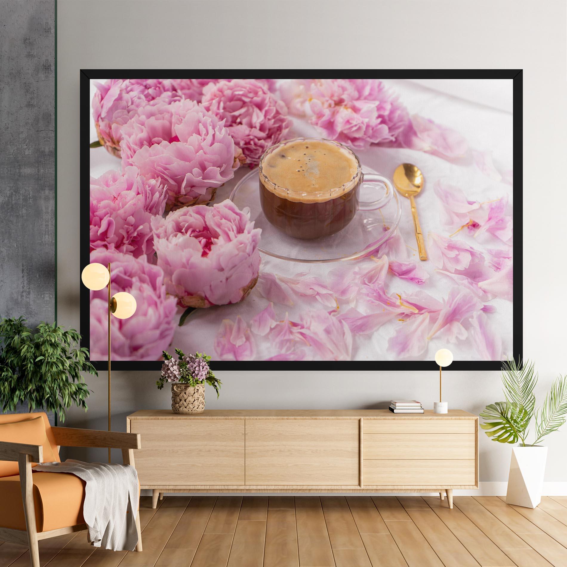 Leinwandbild Peony And Coffee mockup 9