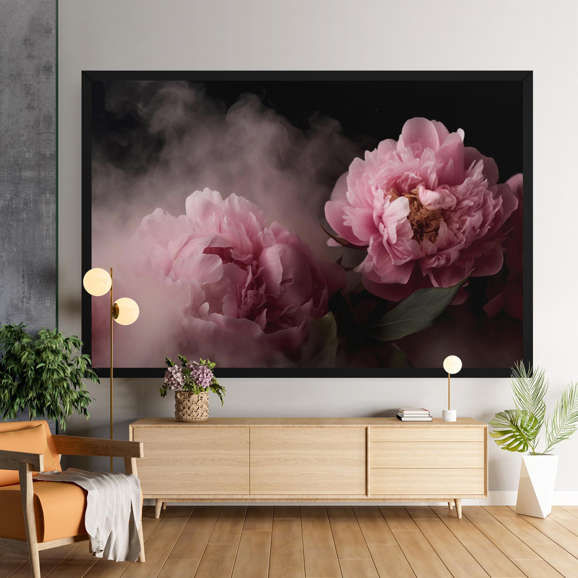 Leinwandbild Peony In Smoke mockup 9