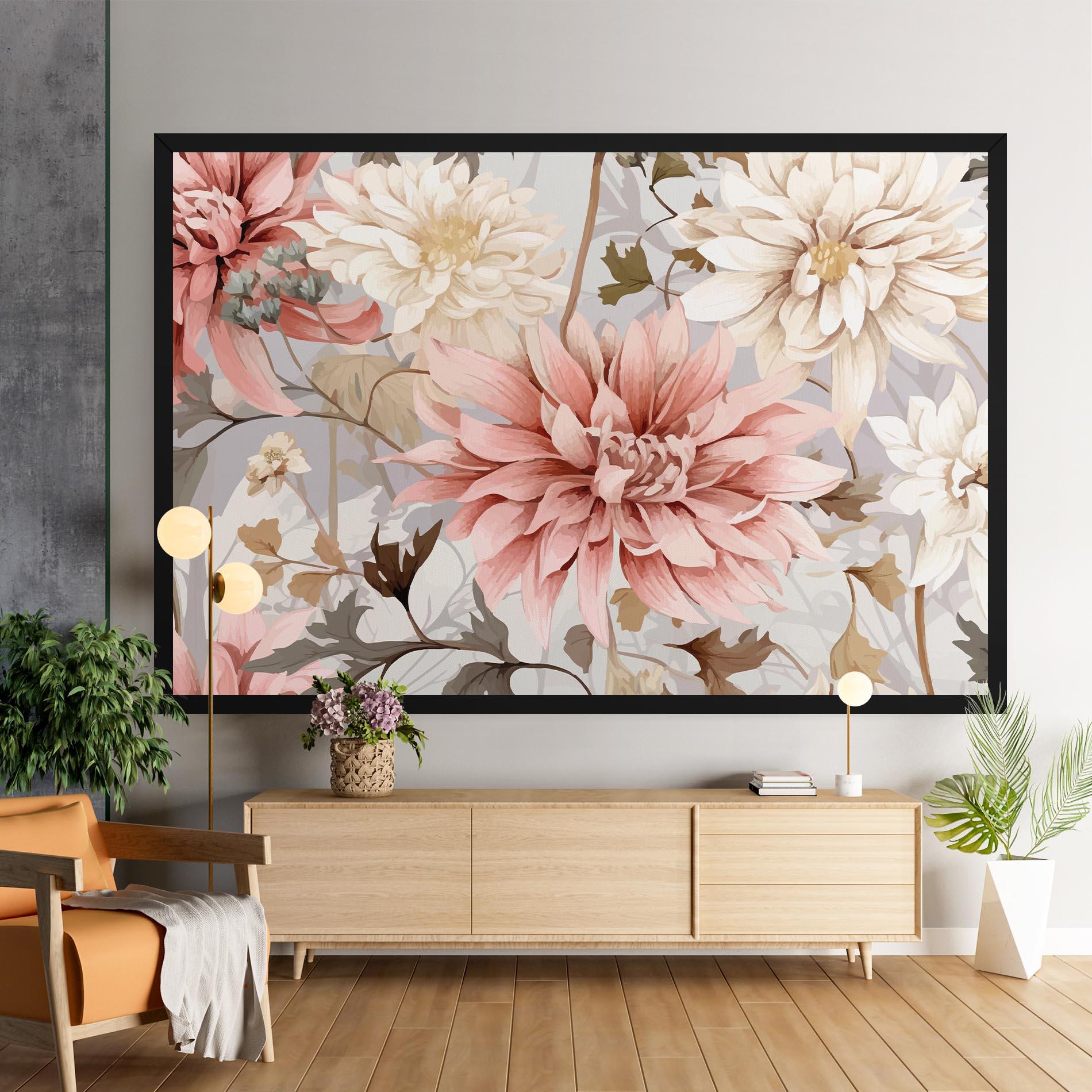 Leinwandbild Pink Cream Open Peony mockup 9