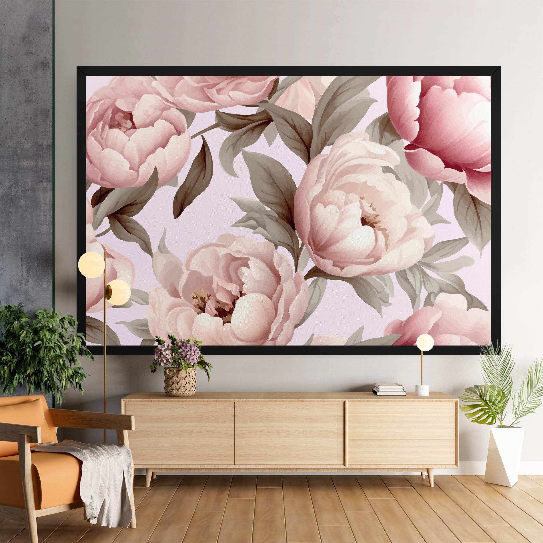 Leinwandbild Pink Peony Buds mockup 9