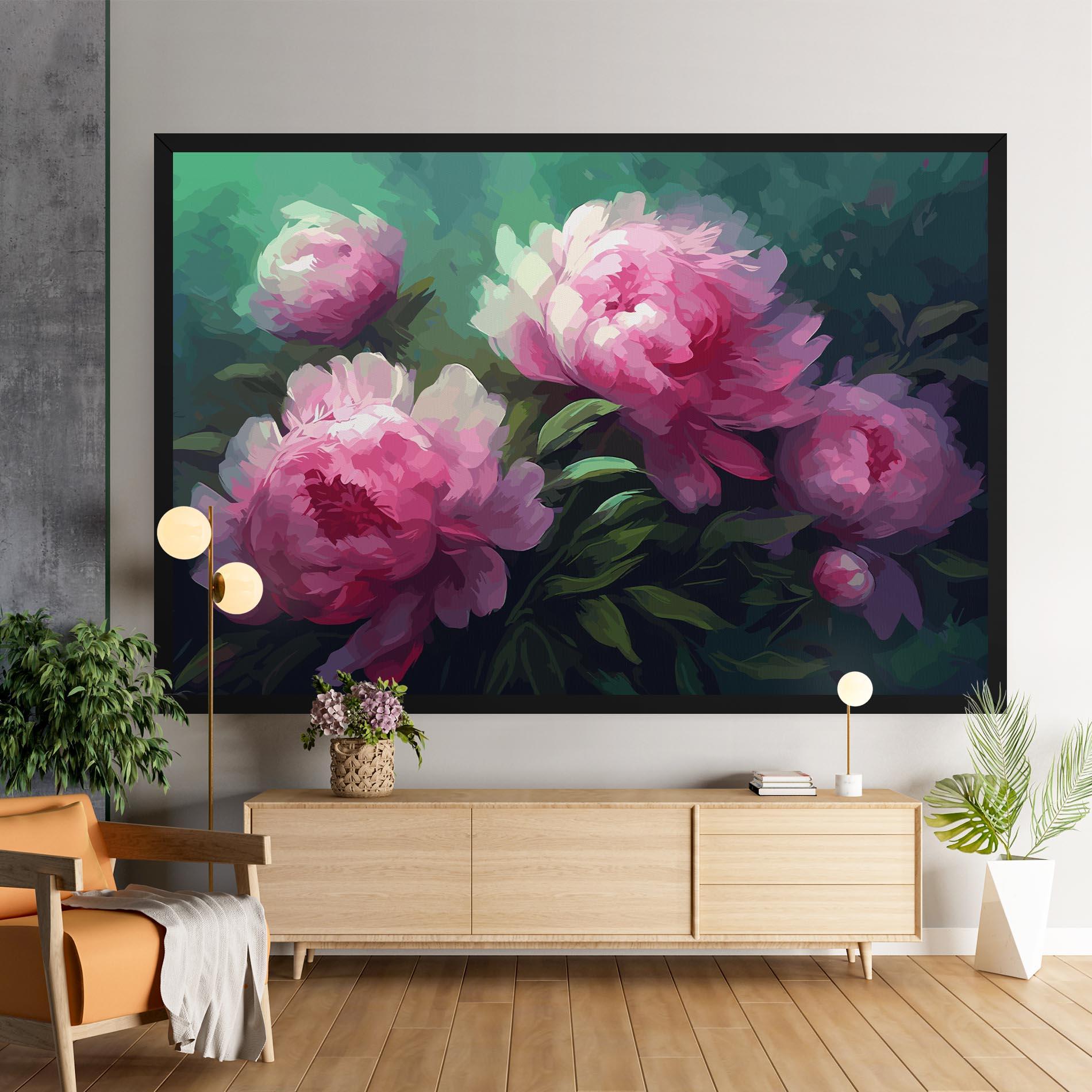 Leinwandbild Pretty Peony Paint mockup 9
