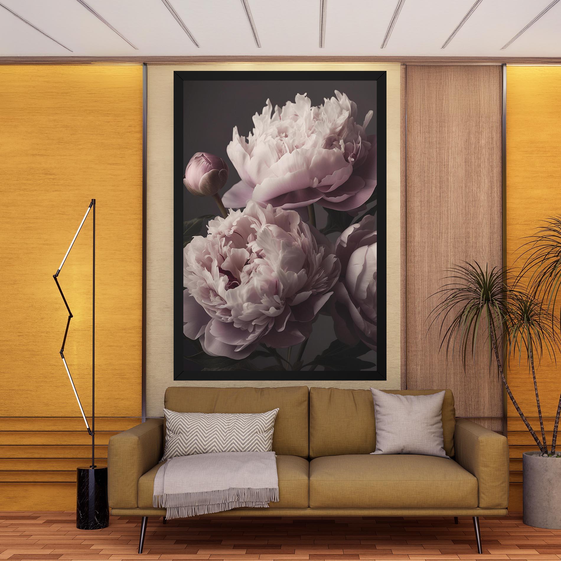 Leinwandbild Grey Pastel Pink Peony mockup 9