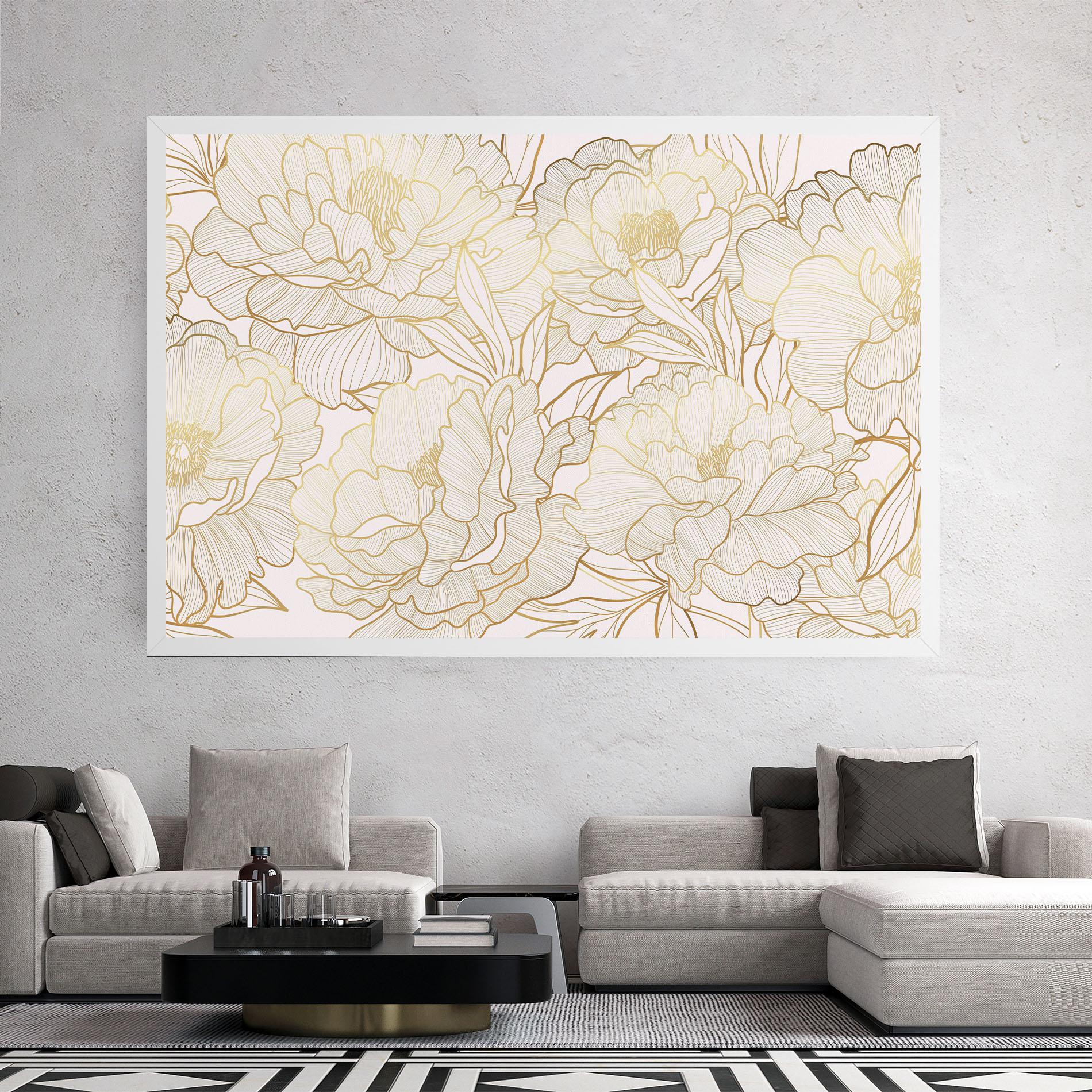 Leinwandbild Golden Peony mockup 2